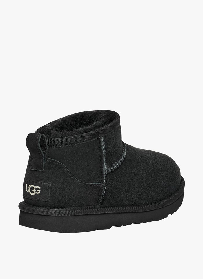 Black Fur lined leather mid calf boots