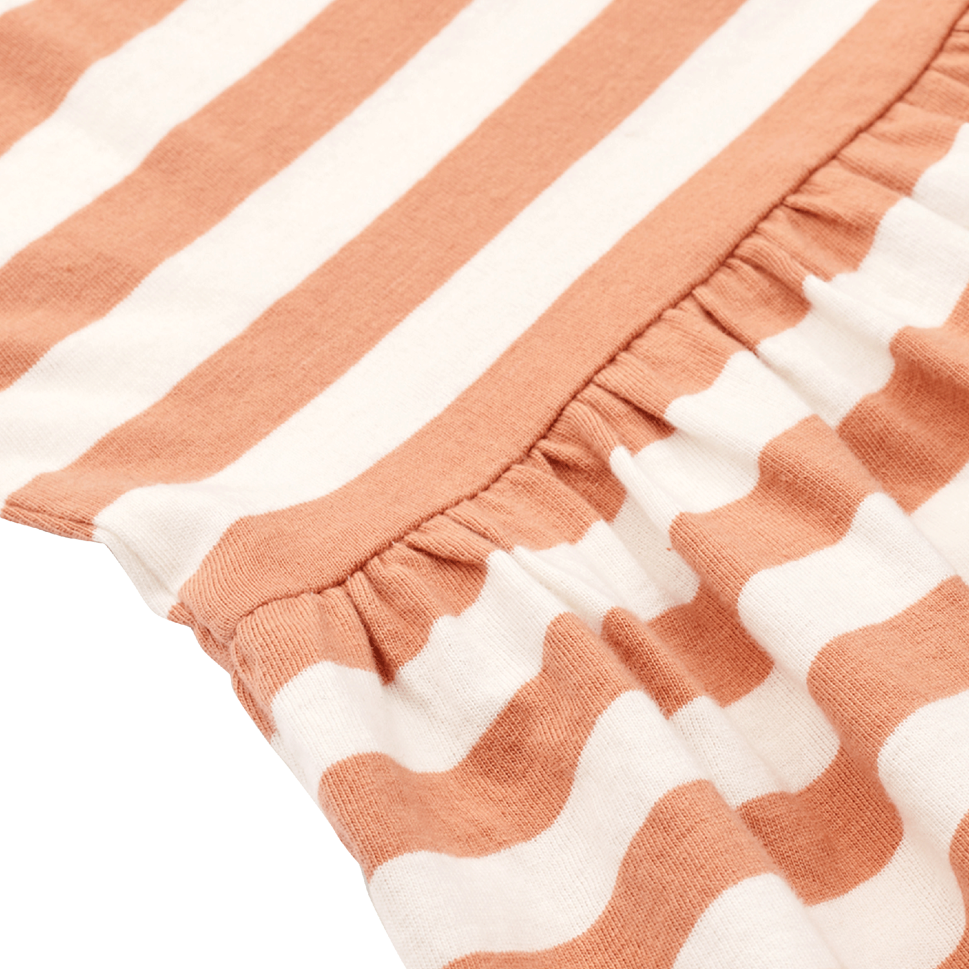 Short striped cotton-blend dress with round neck LIEWOOD White