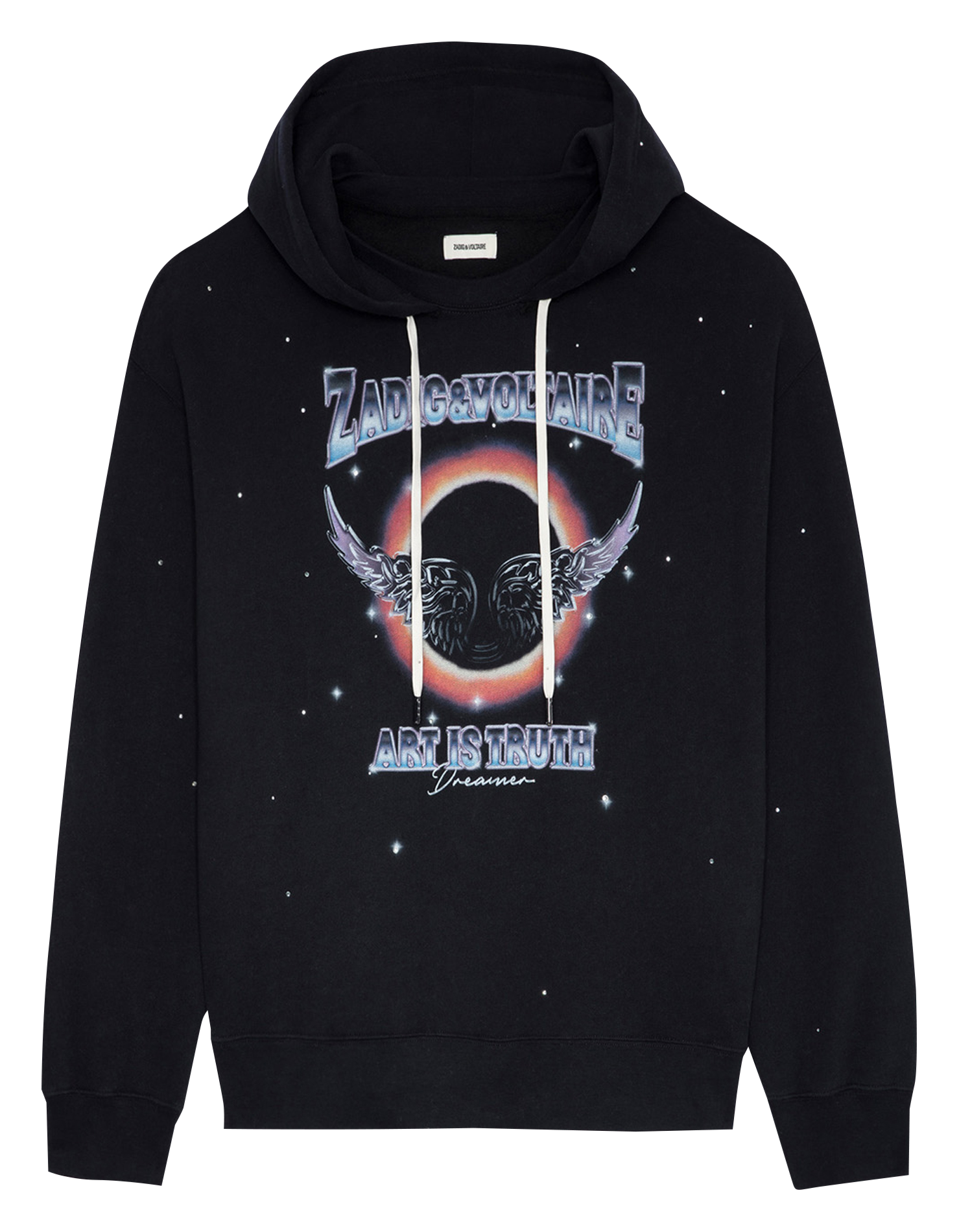 Screen-printed cotton-blend hoodie ZADIG&VOLTAIRE Black