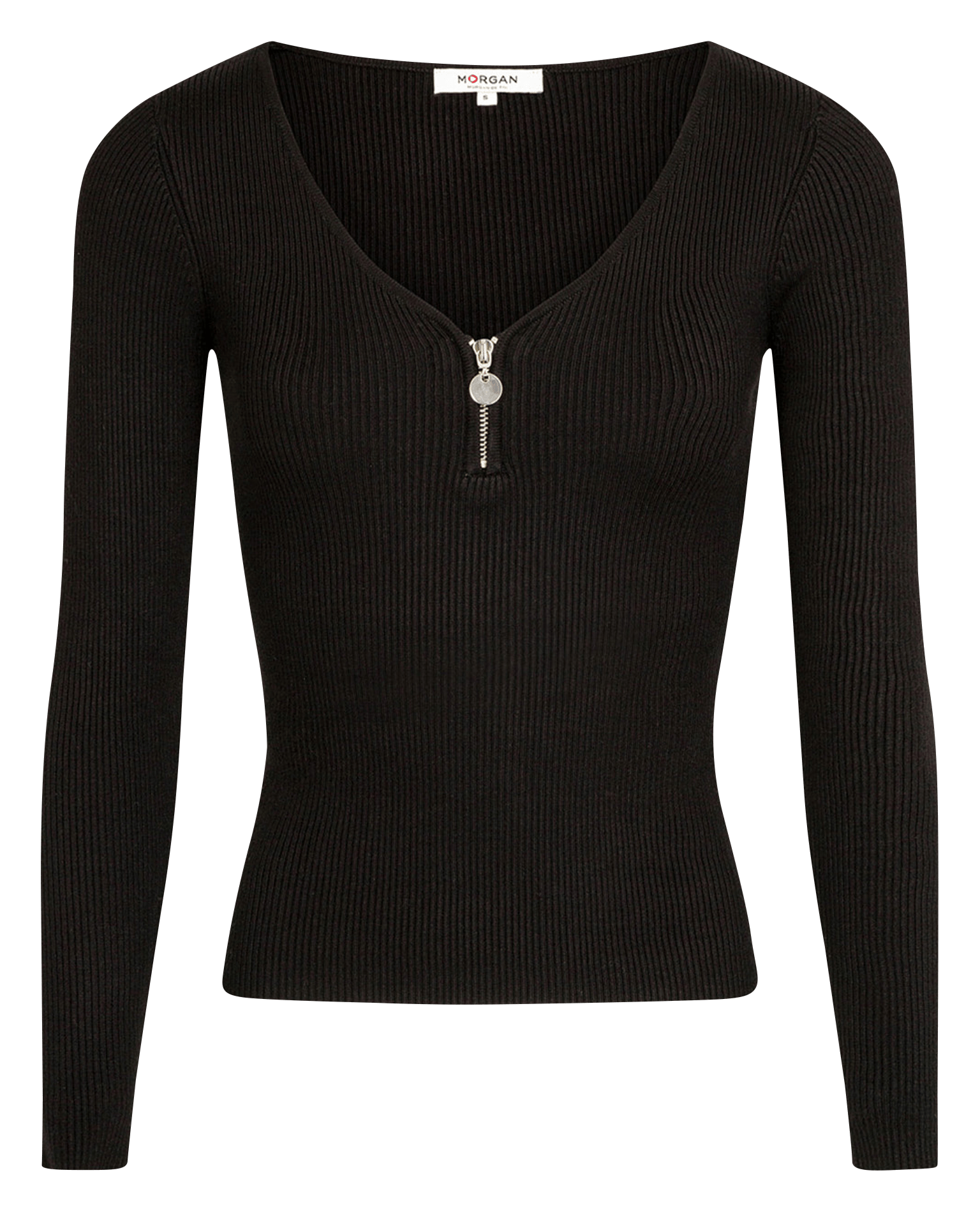 Rib-knit V-neck sweater MORGAN
