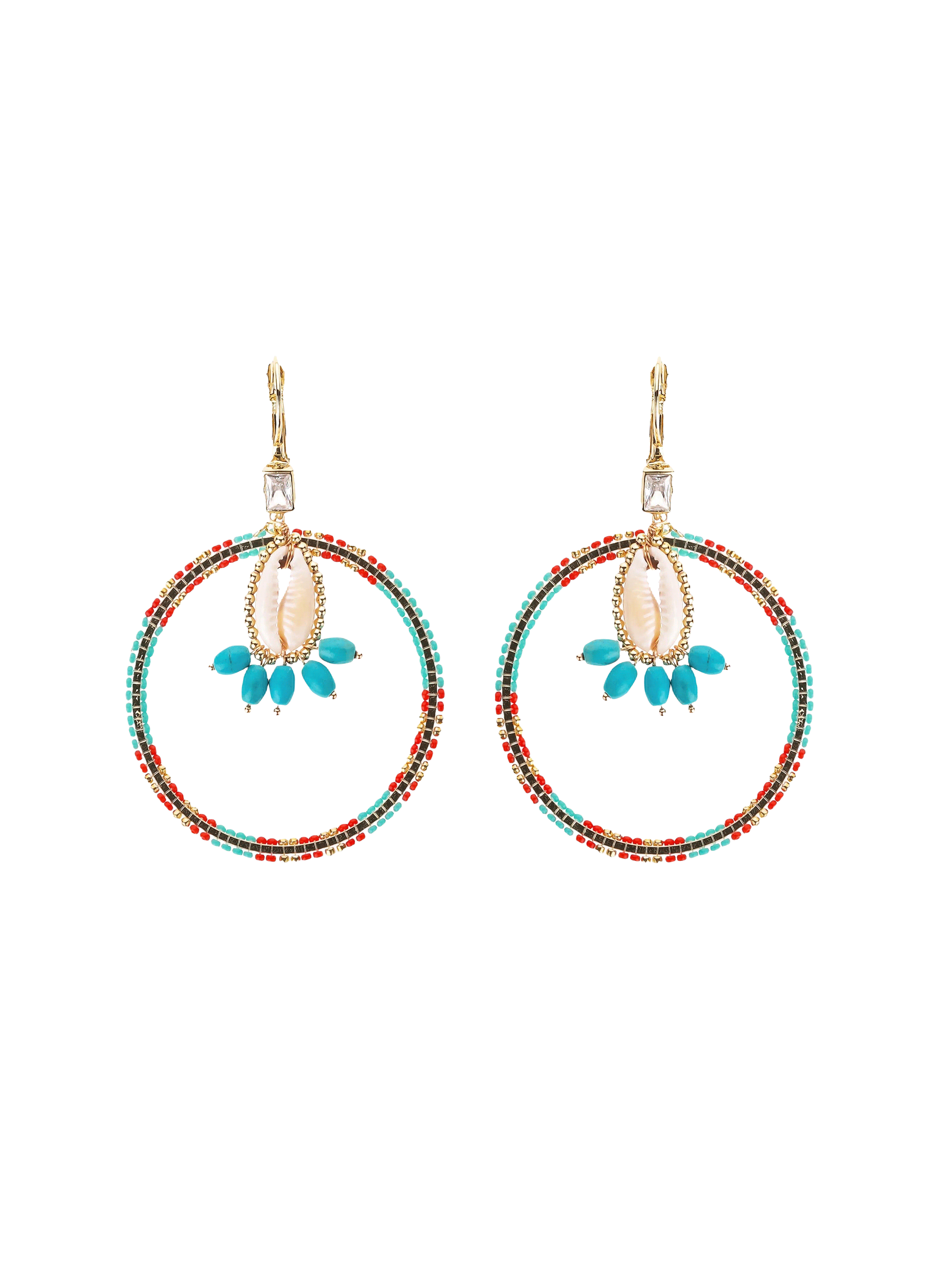 Dangling earrings with pearls for pierced ears HIPANEMA Blue