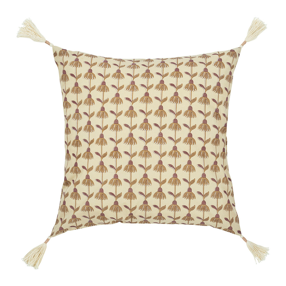 Daphne cotton cushion cover BLANC D'IVOIRE Beige