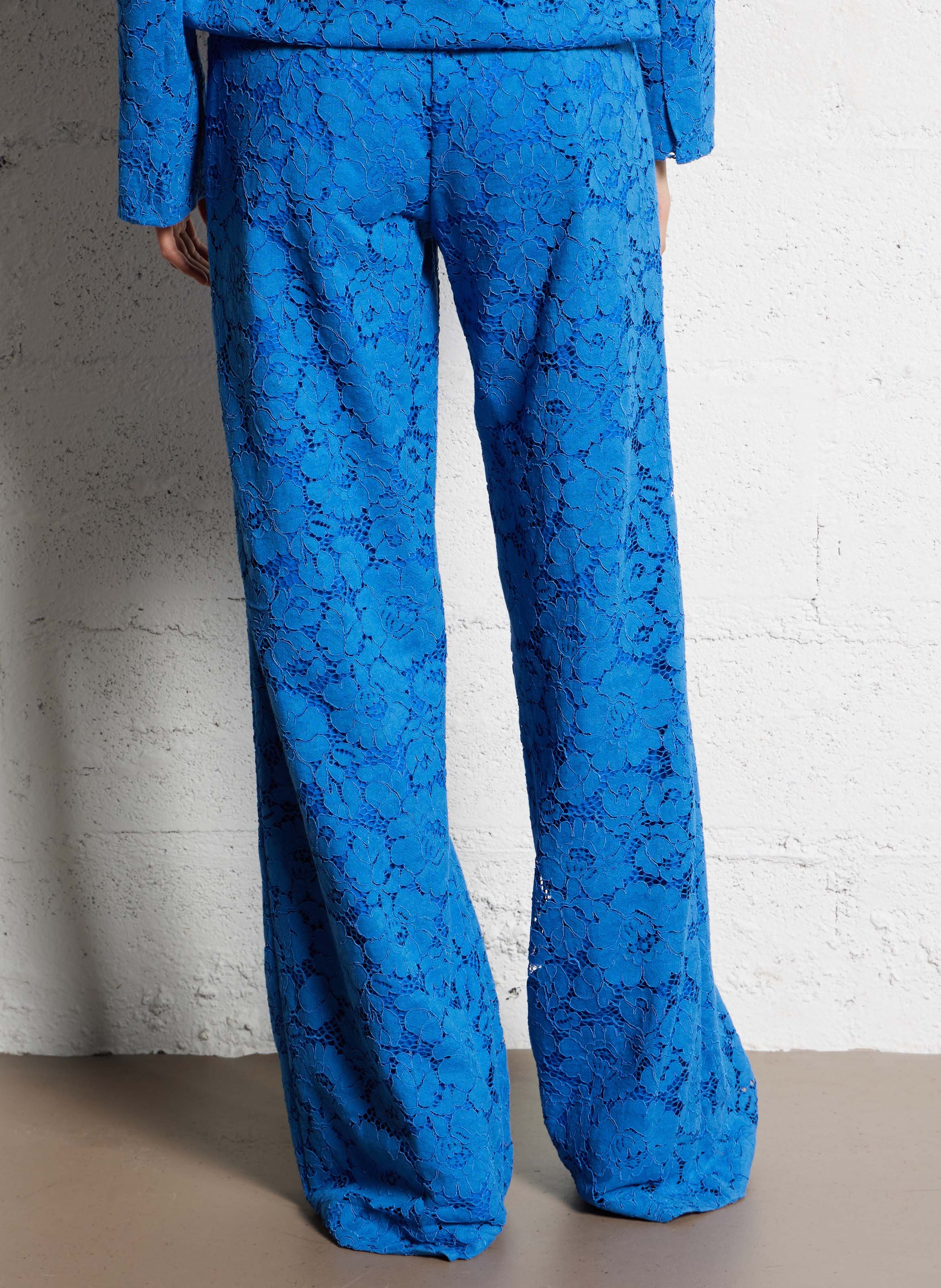 Pantalon large en dentelle MOMONI Bleu
