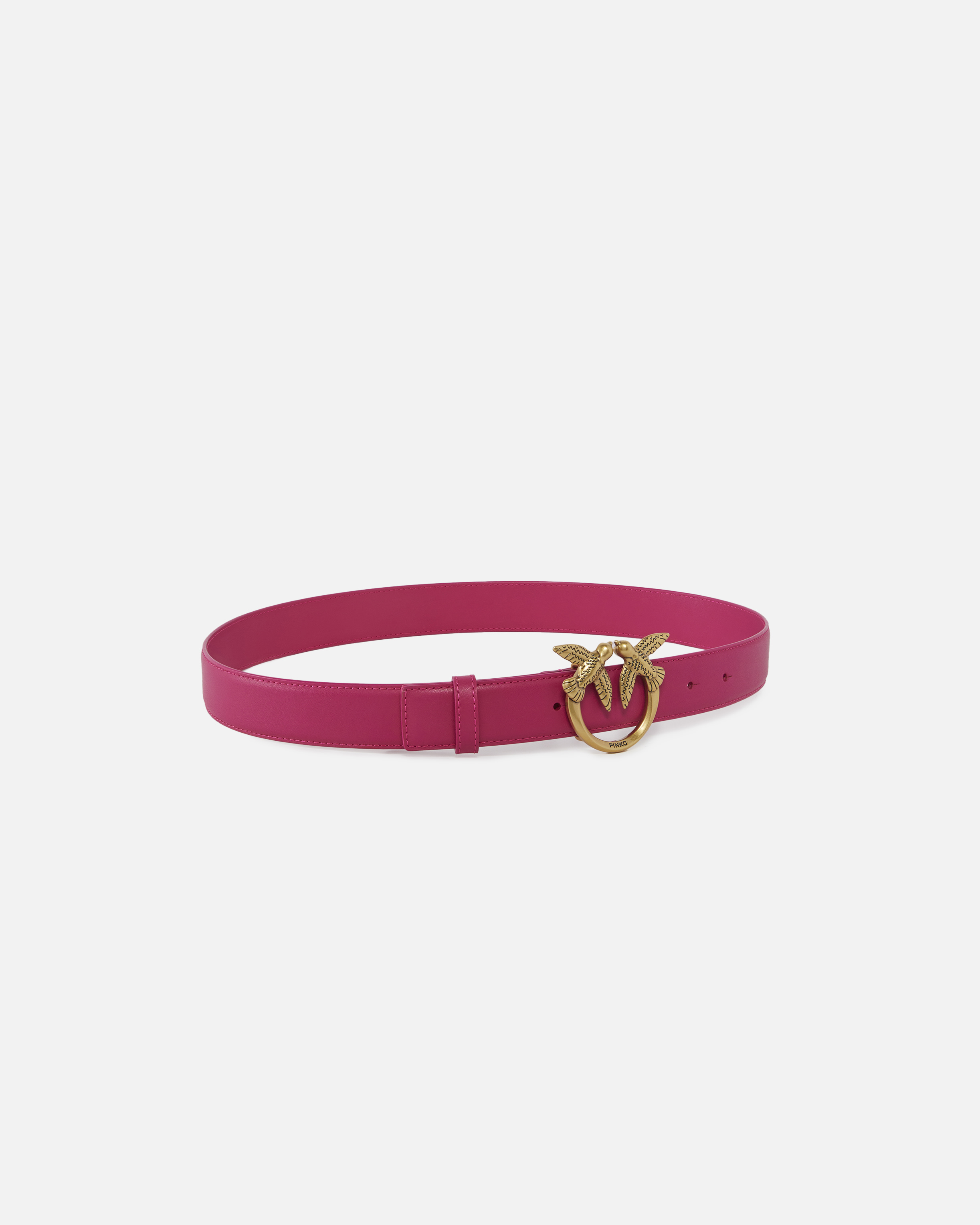 Ceinture love birds en cuir 3cm PINKO Rose