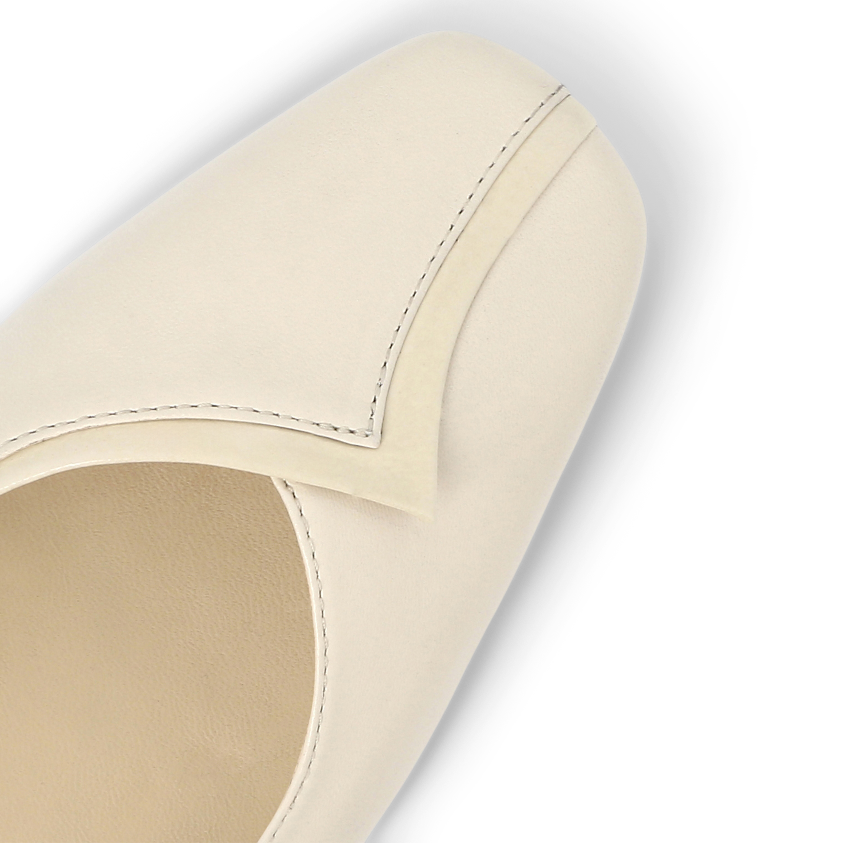 Ballerine en cuir métallisé SOCQUE PARIS Blanc