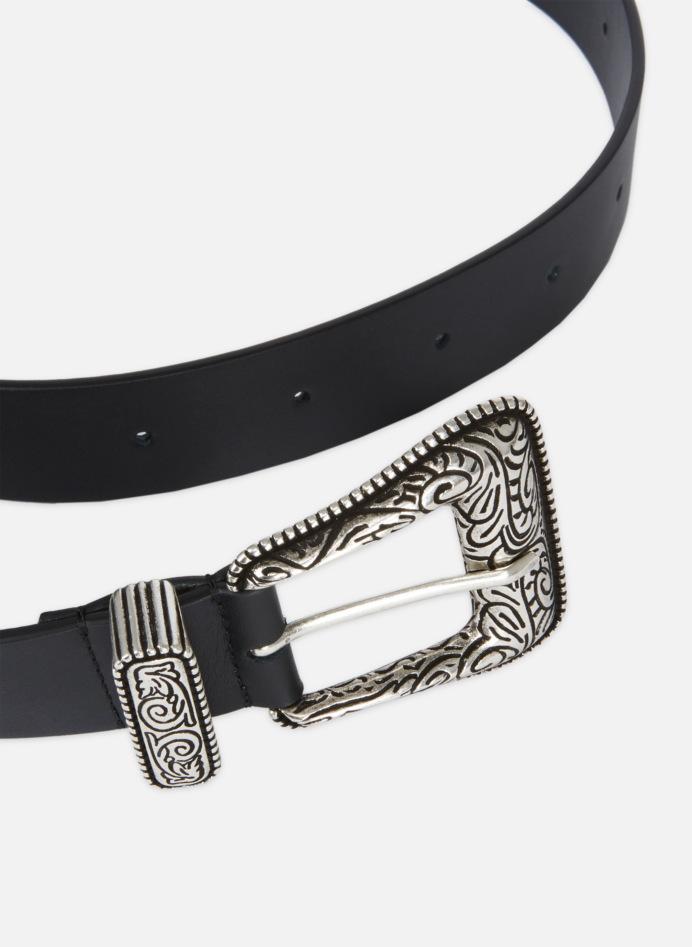 Ceinture en cuir boucle western THE KOOPLES Noir