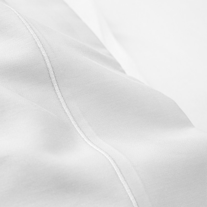Combed cotton percale flat sheet "Julian" all sizes pure cotton COTON PUR White