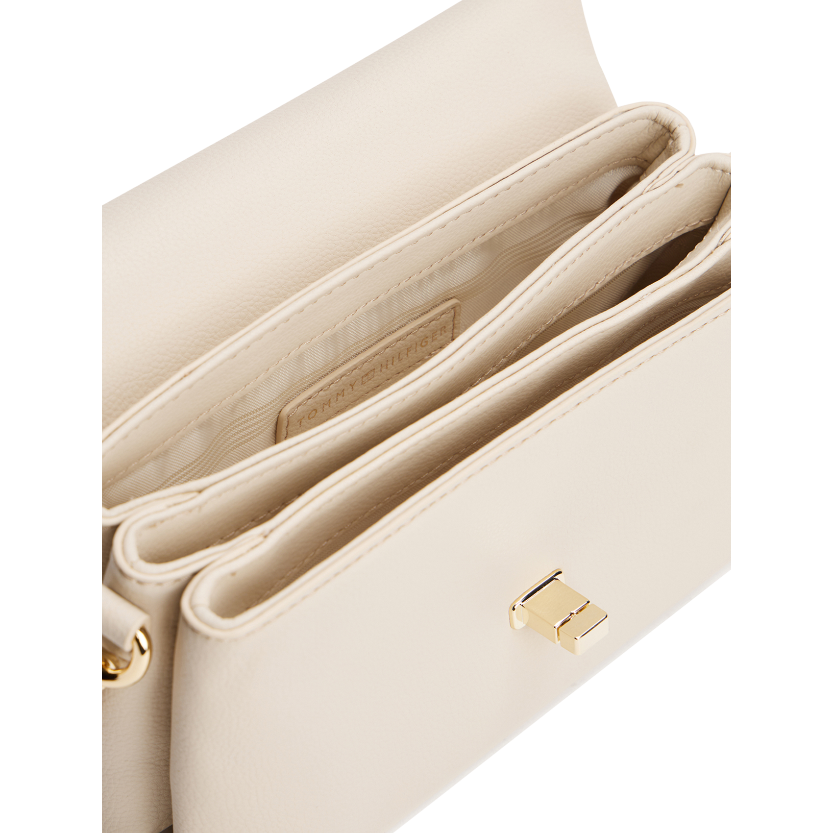 Sac bandoulière à fermoir tournant TOMMY HILFIGER Beige