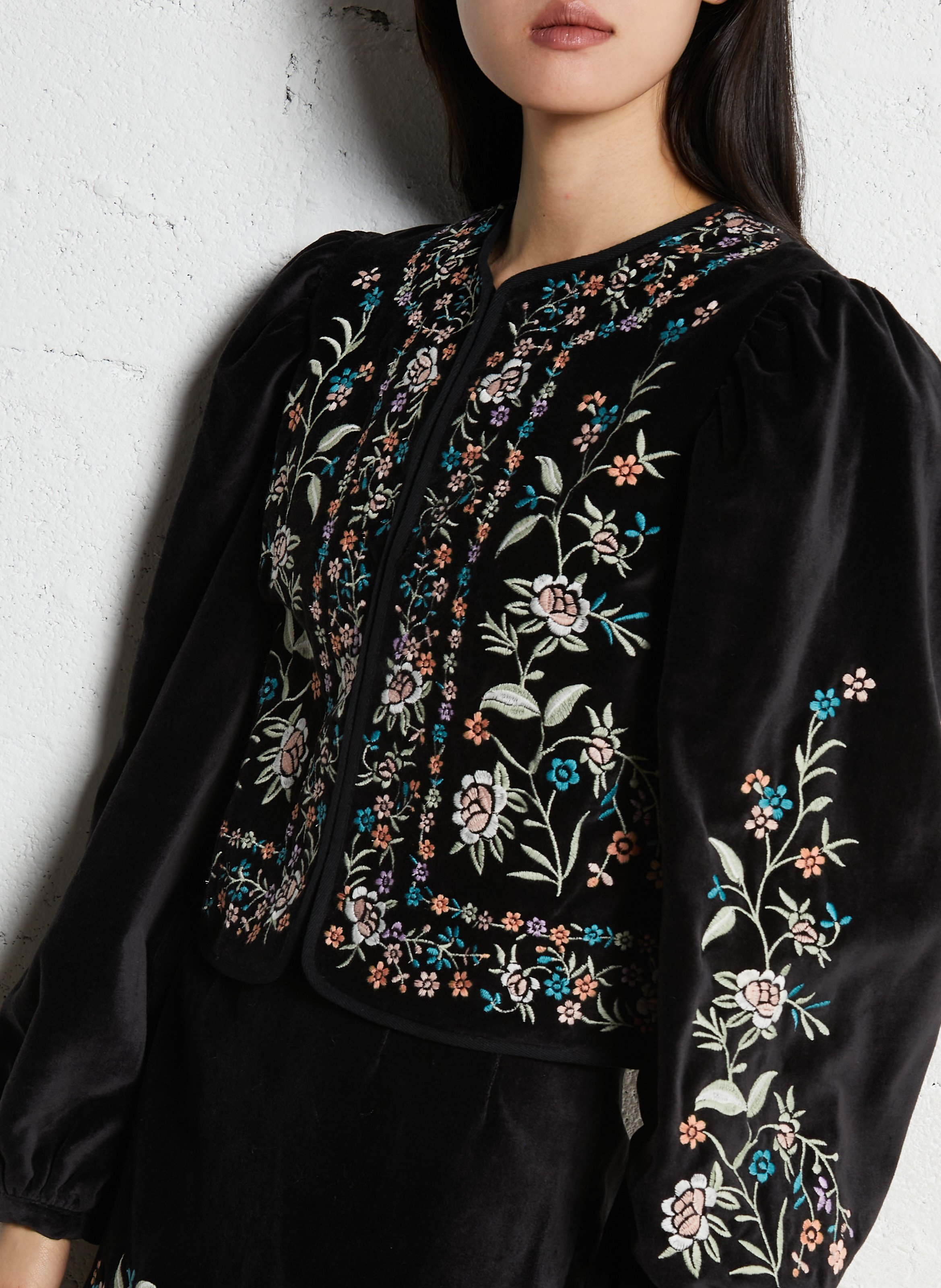 Jacket with velvet detail LOUISE MISHA Black