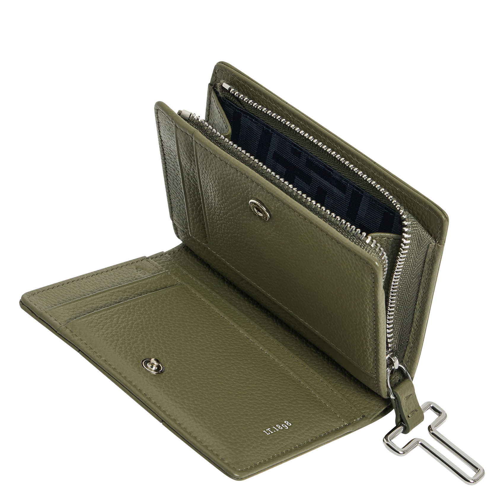 Portefeuille en cuir de vachette grainé LE TANNEUR Vert