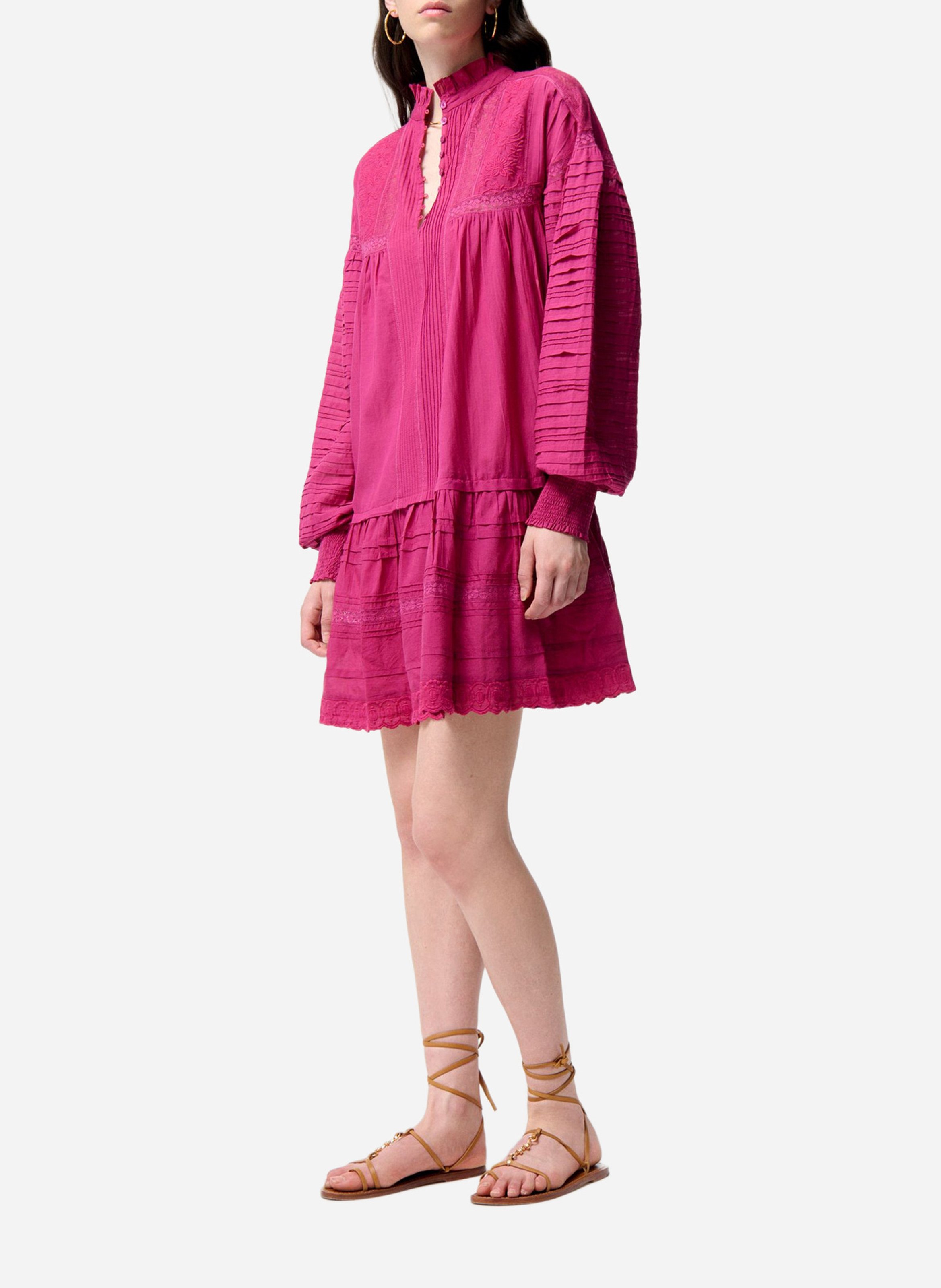 Korte A-lijn jurk met borduurwerk van katoenmix VANESSA BRUNO