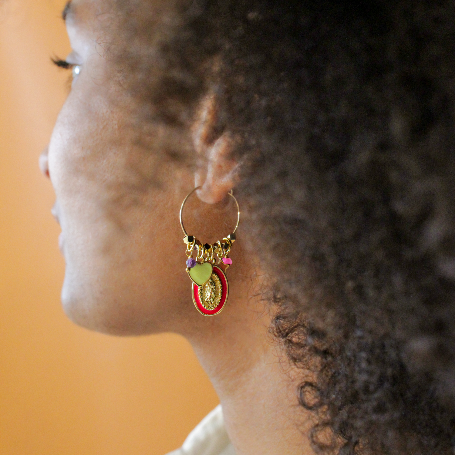 Créoles Madones Fluo - Carla L'ATELIER DES DAMES Golden