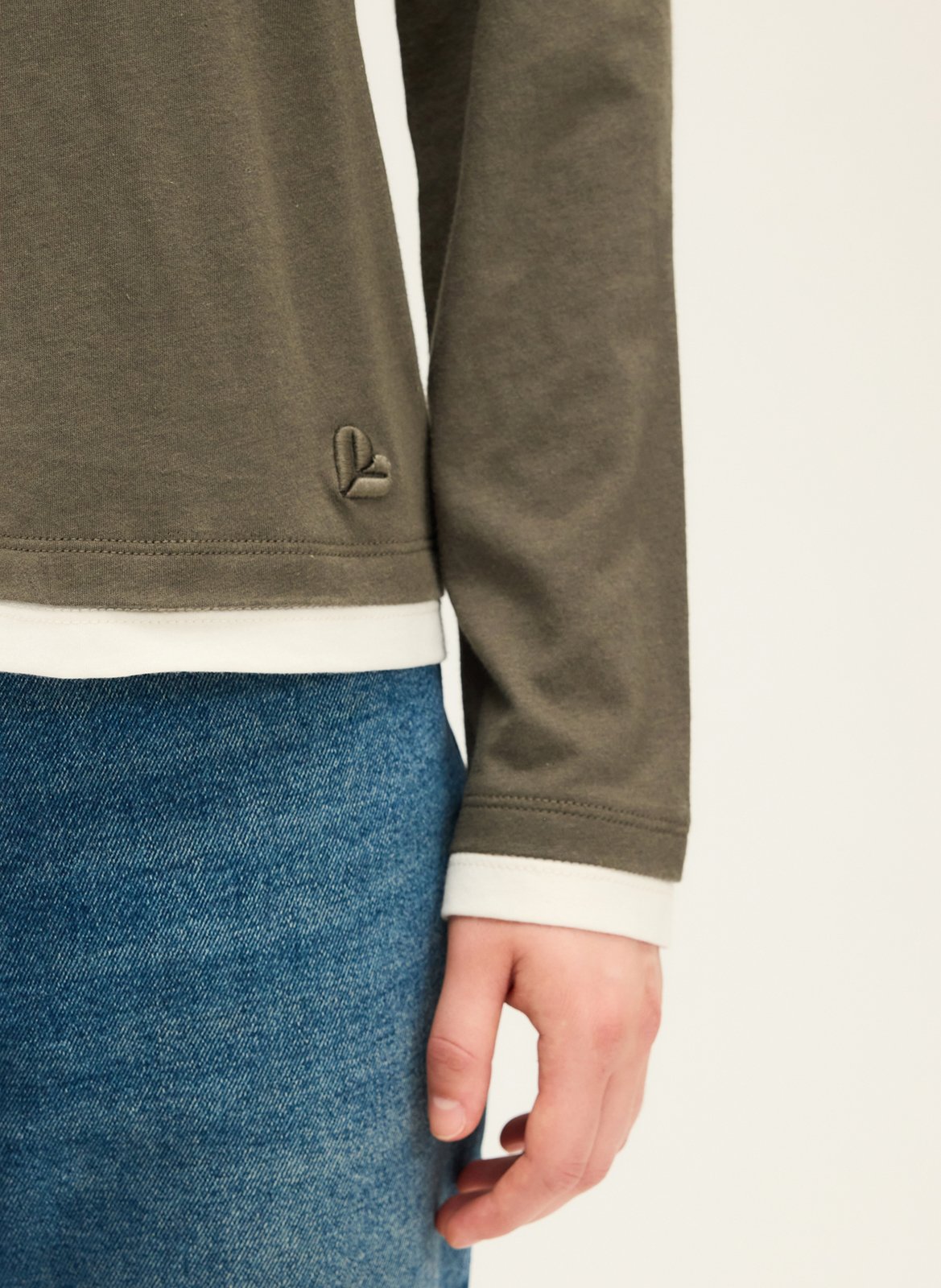 Straight cotton-blend T-shirt PABLO Khaki