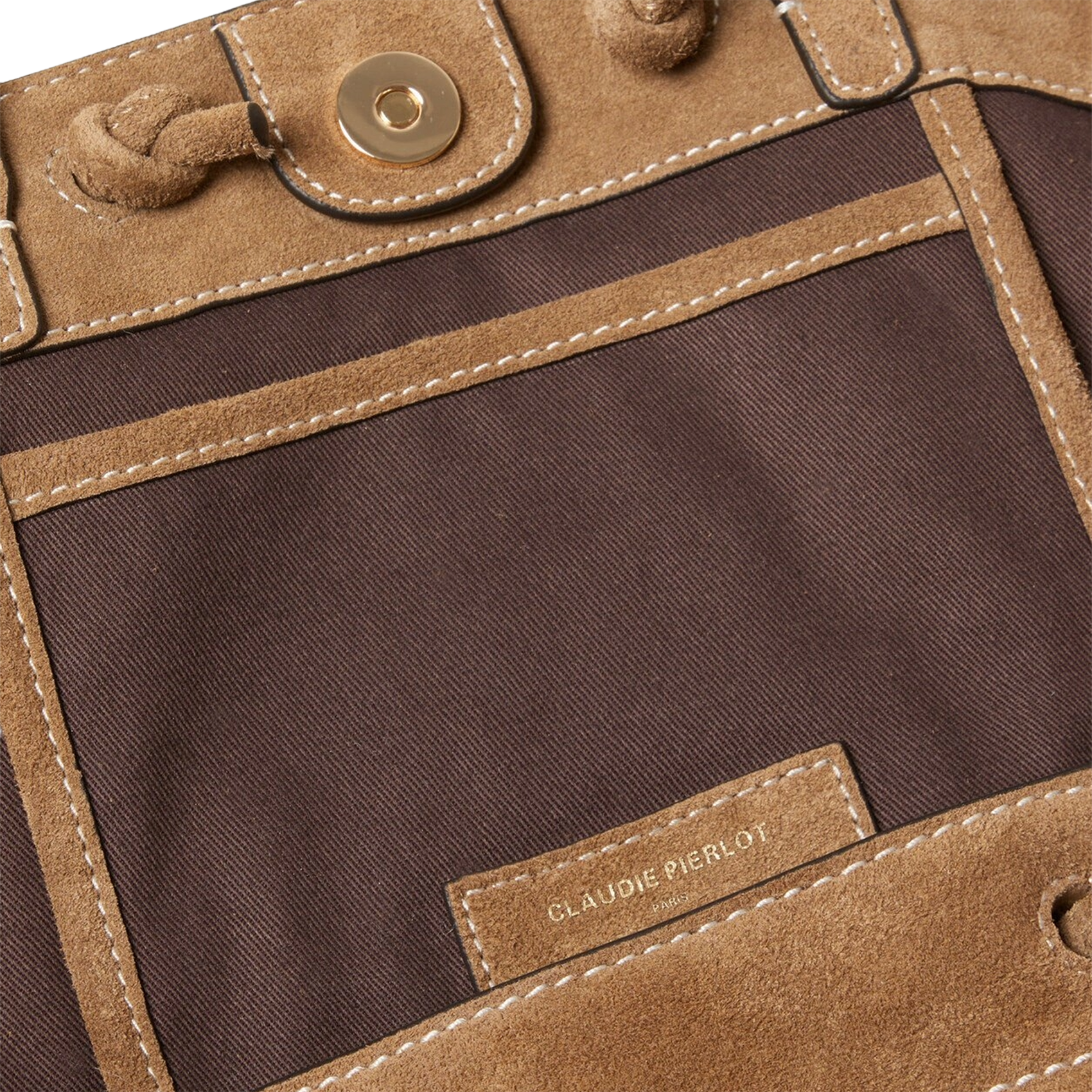 Cabas en cuir velours souple CLAUDIE PIERLOT Beige