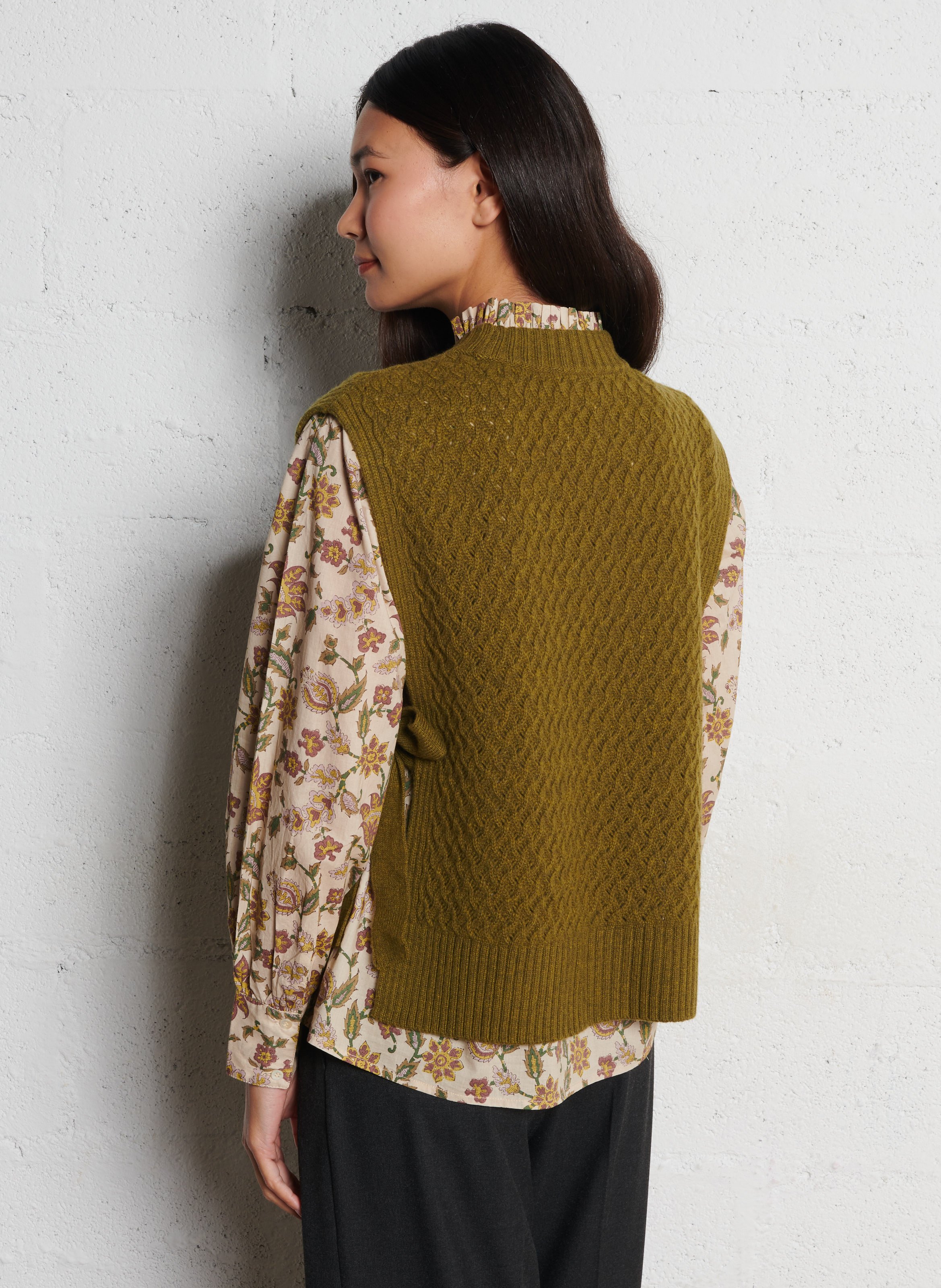 Round-neck wool sweater PETITE MENDIGOTE Green