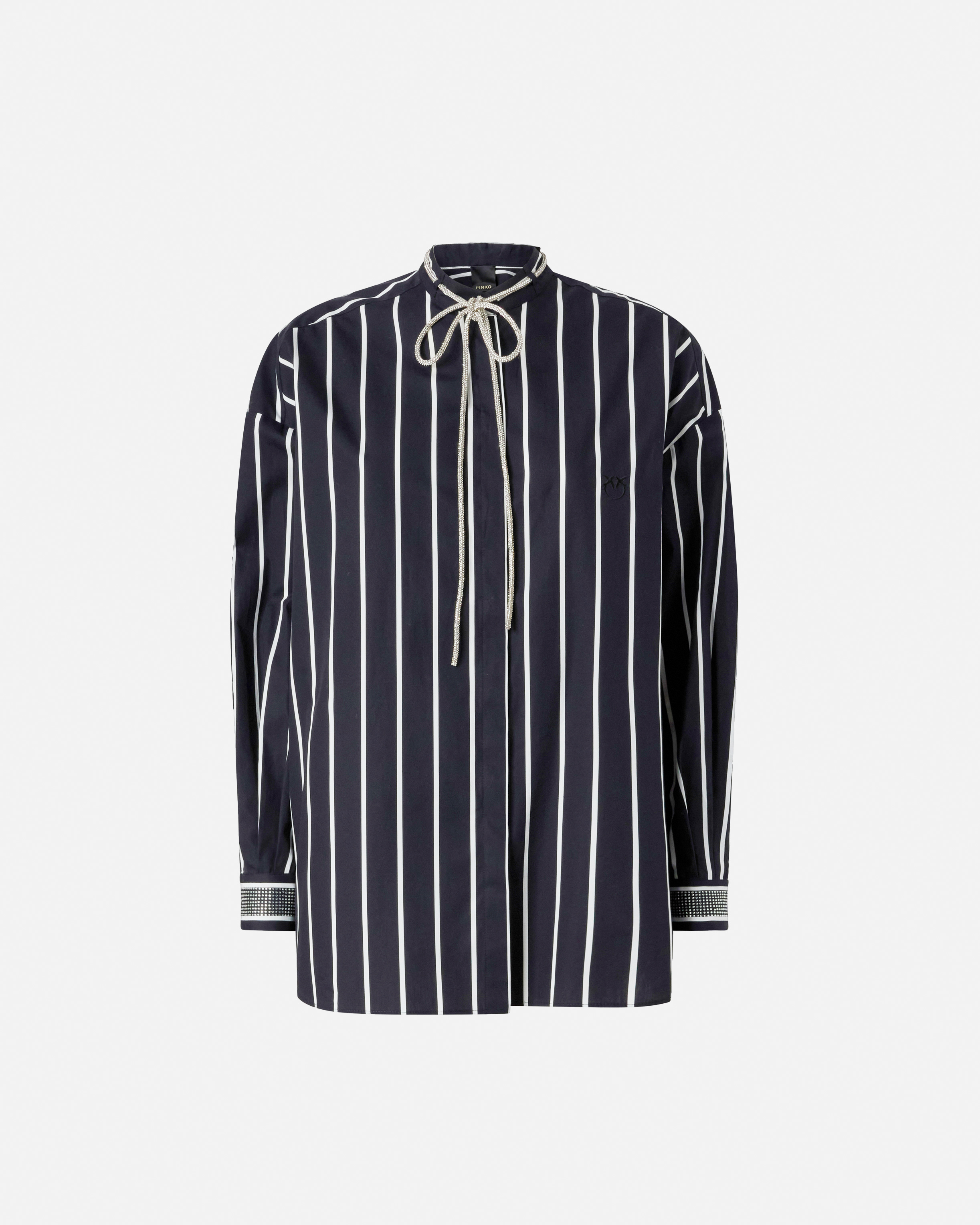 Striped shirt with shiny laces PINKO Multicolored