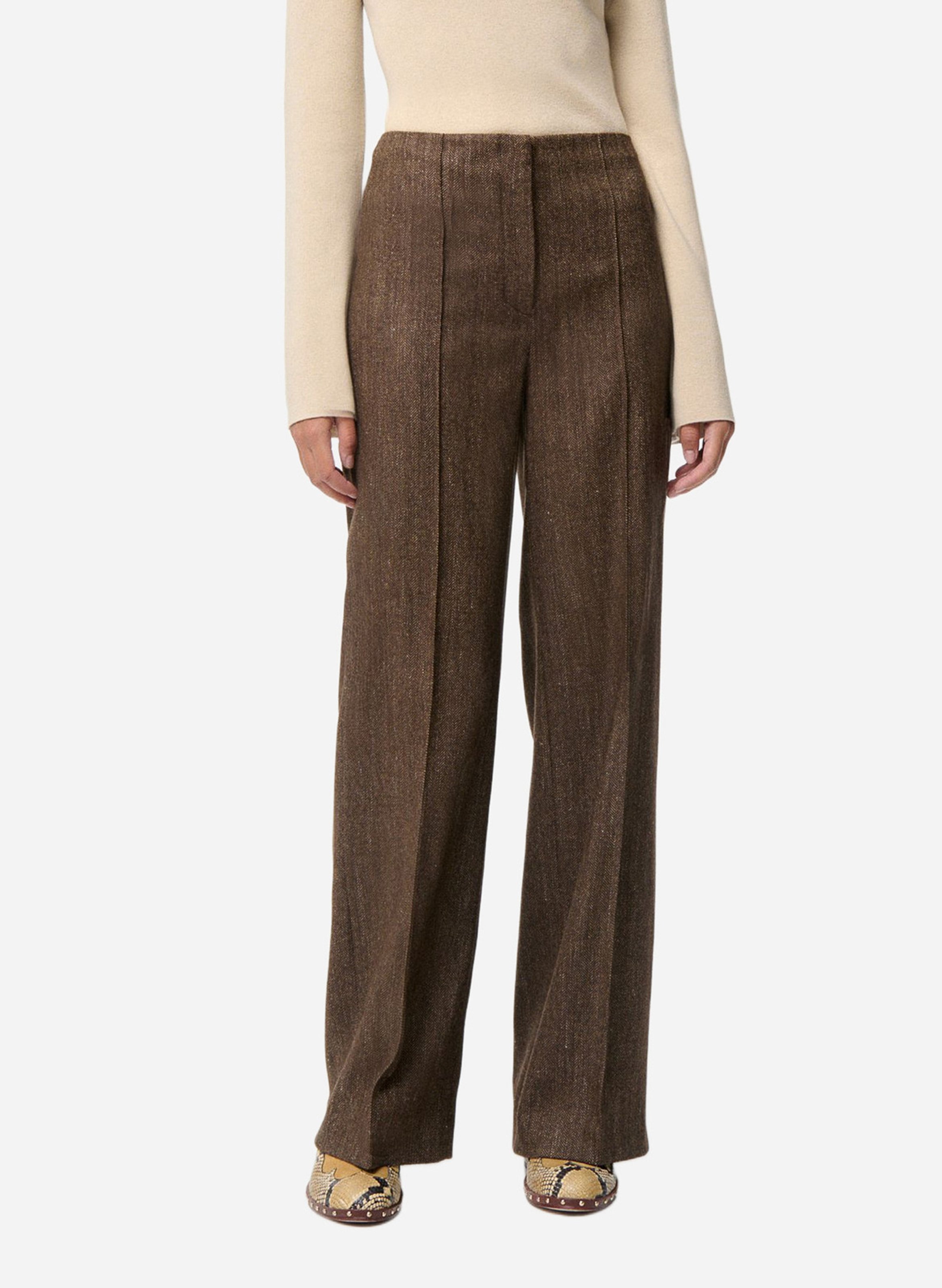 High-waisted carrot-cut trousers VANESSA BRUNO Brown