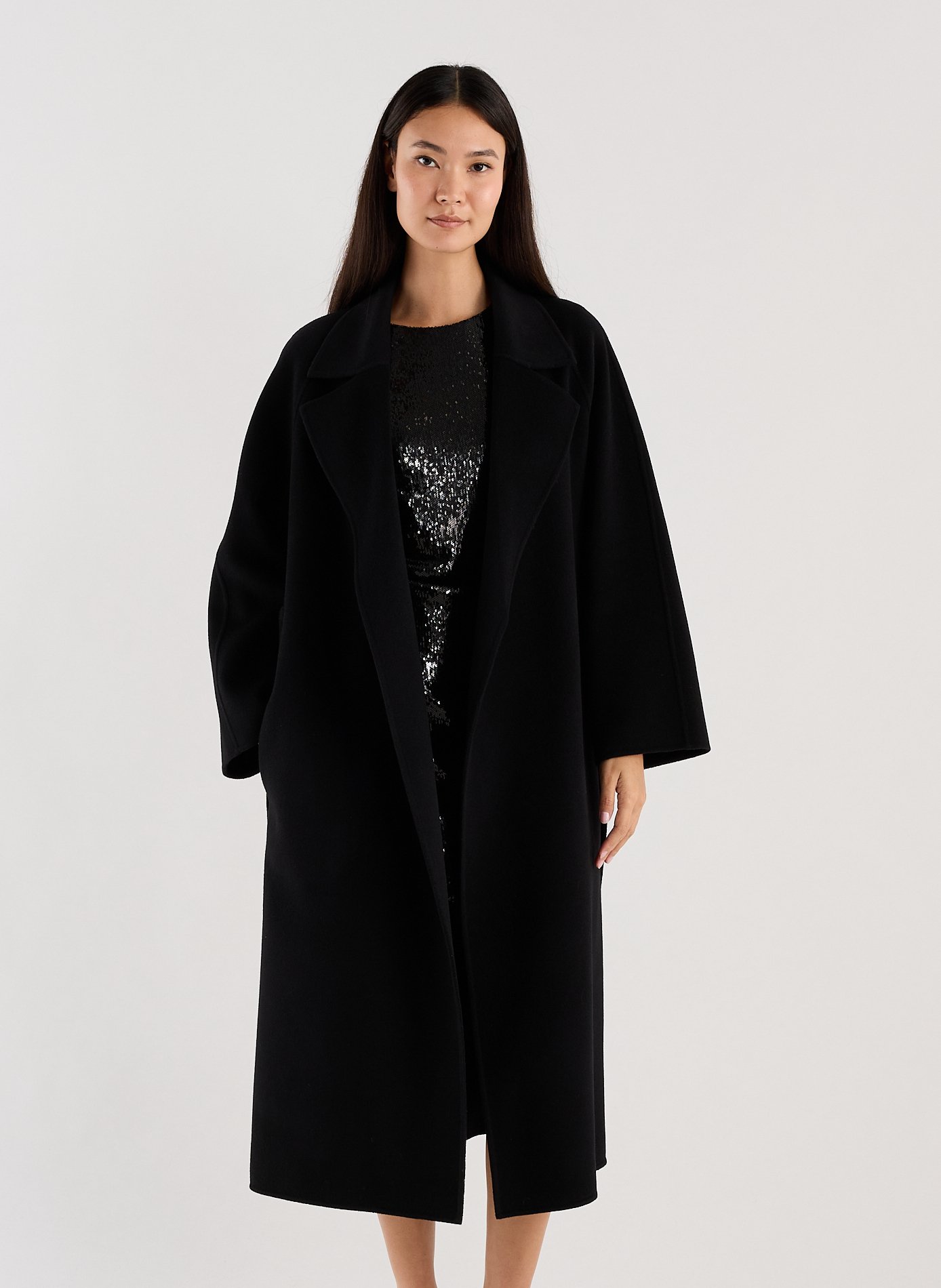 Long manteau col tailleur en laine mélangée SAISON 1865