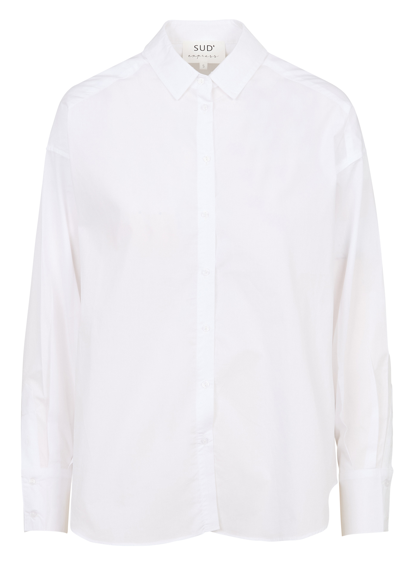 Katoenen blouse met klassieke kraag SUD EXPRESS Wit