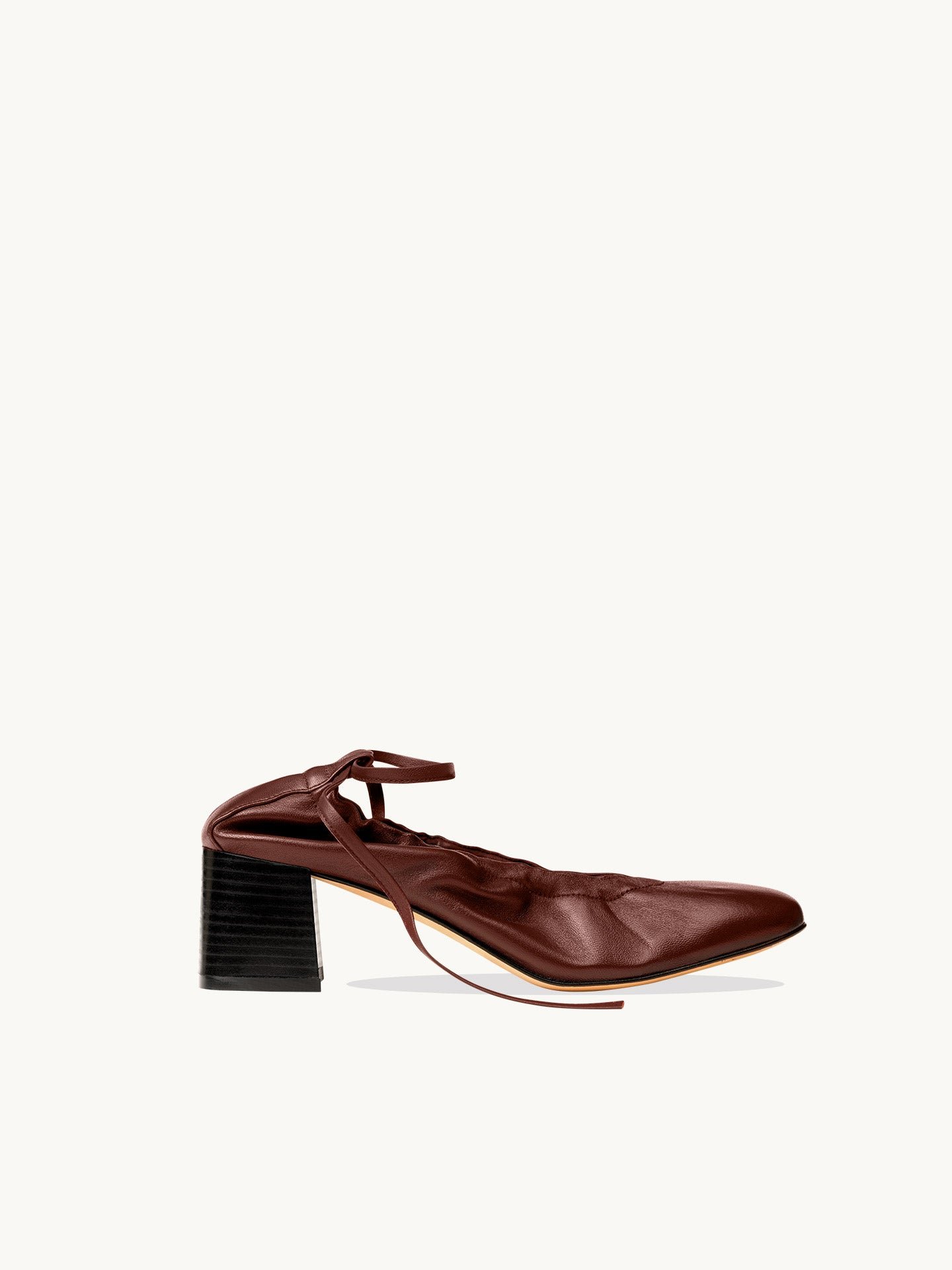 Heeled ballet flats in nappa leather EMZI PARIS Red