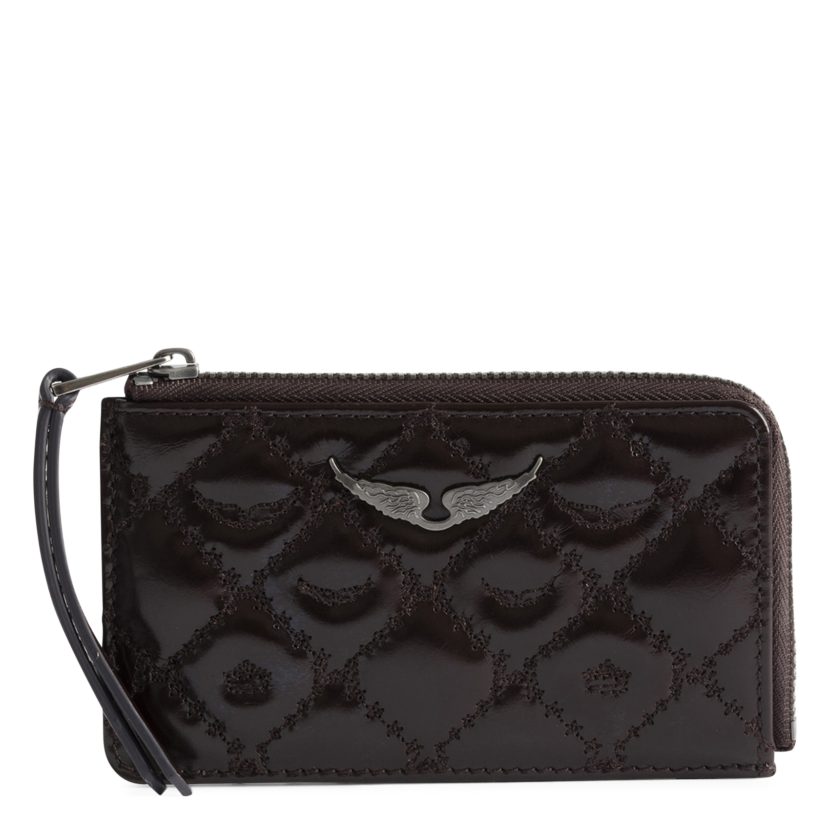 - 100% leather, - 6 cardholder slots, - 1 central compartment, - Size: L10 x H7 cm. ZADIG&VOLTAIRE Brown
