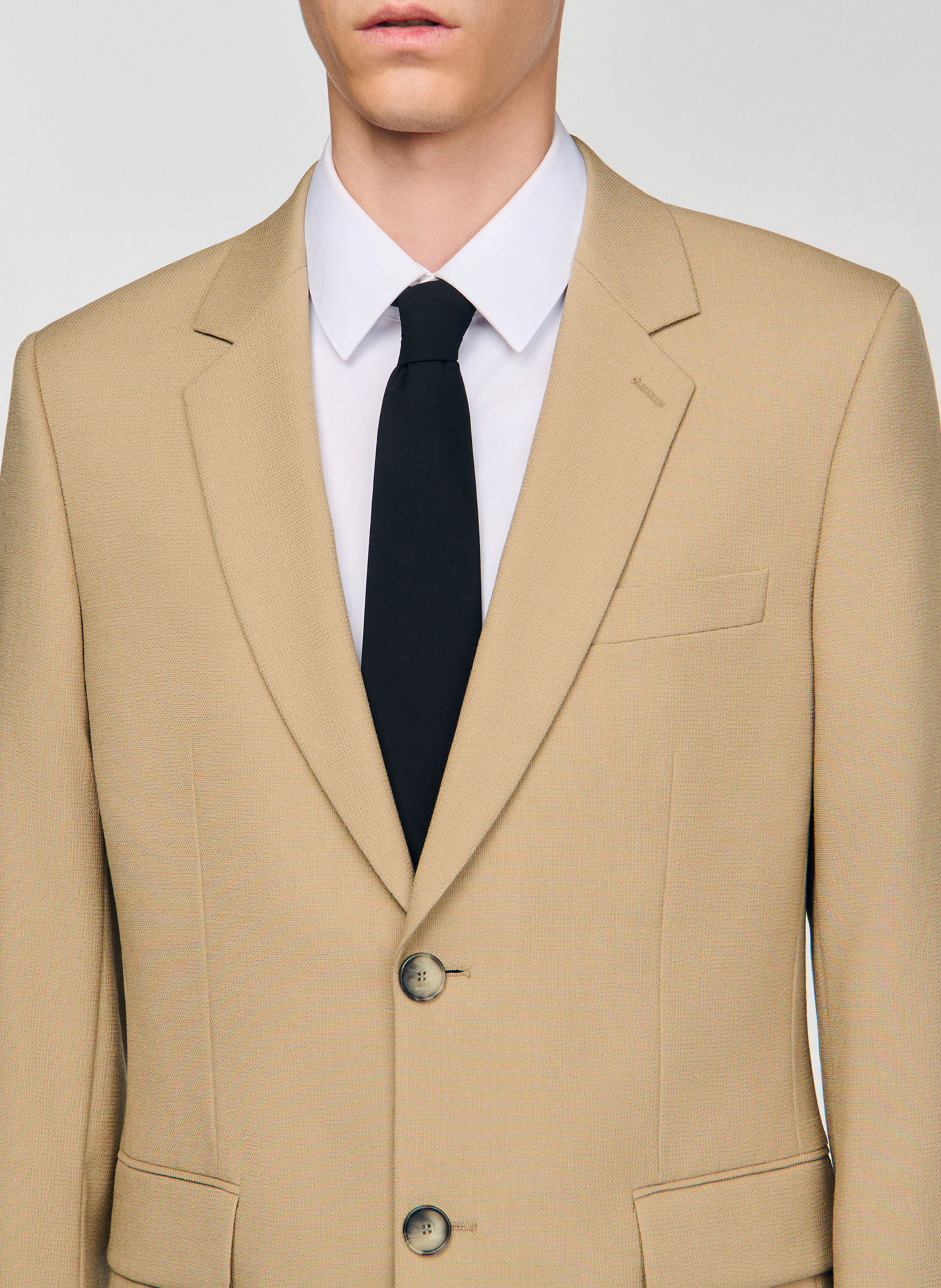 Veste de costume droite SANDRO Beige