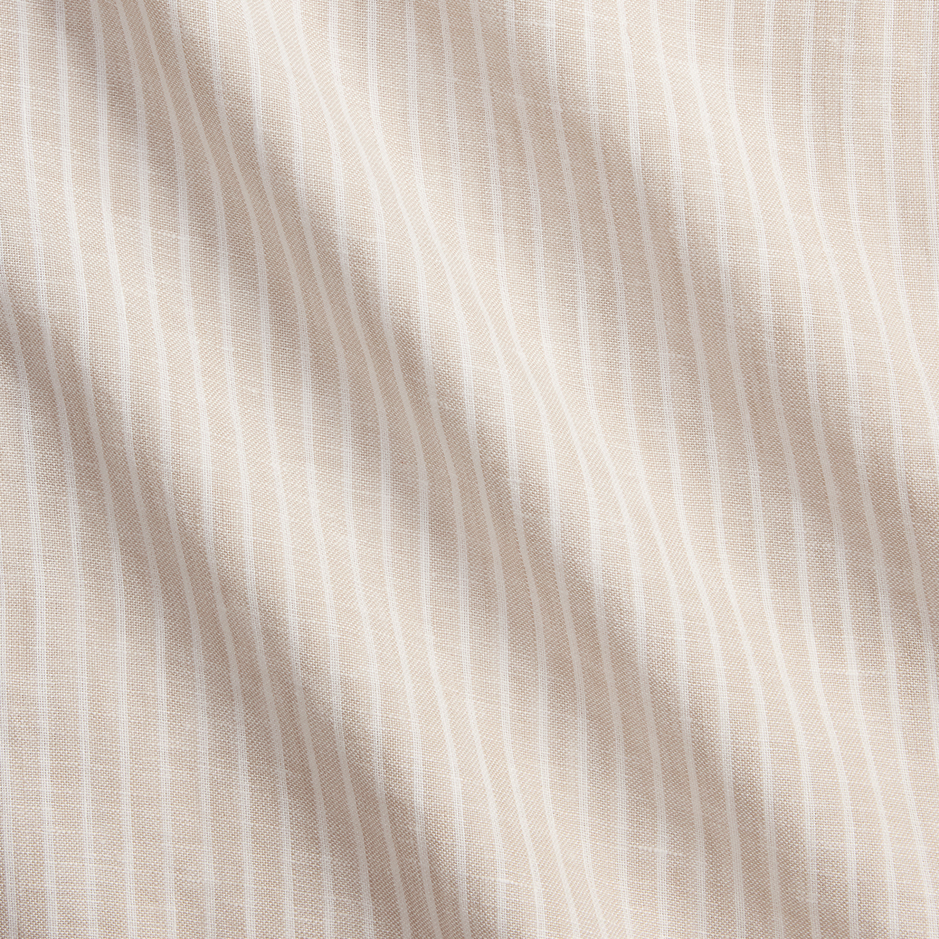 Straight classic collar shirt in striped linen POLO RALPH LAUREN Beige