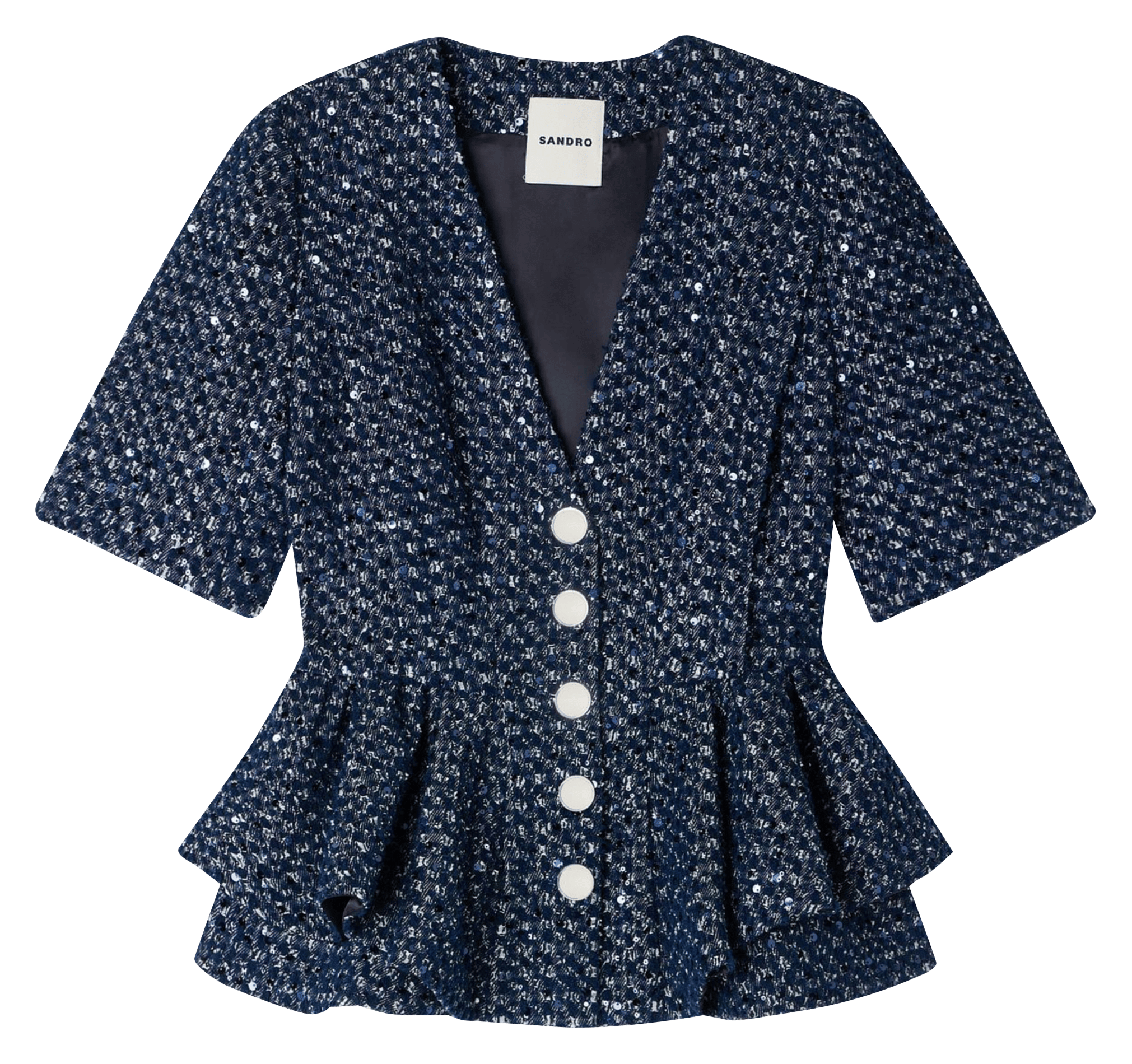 Jasje met V-hals en lovertjes SANDRO Blauw