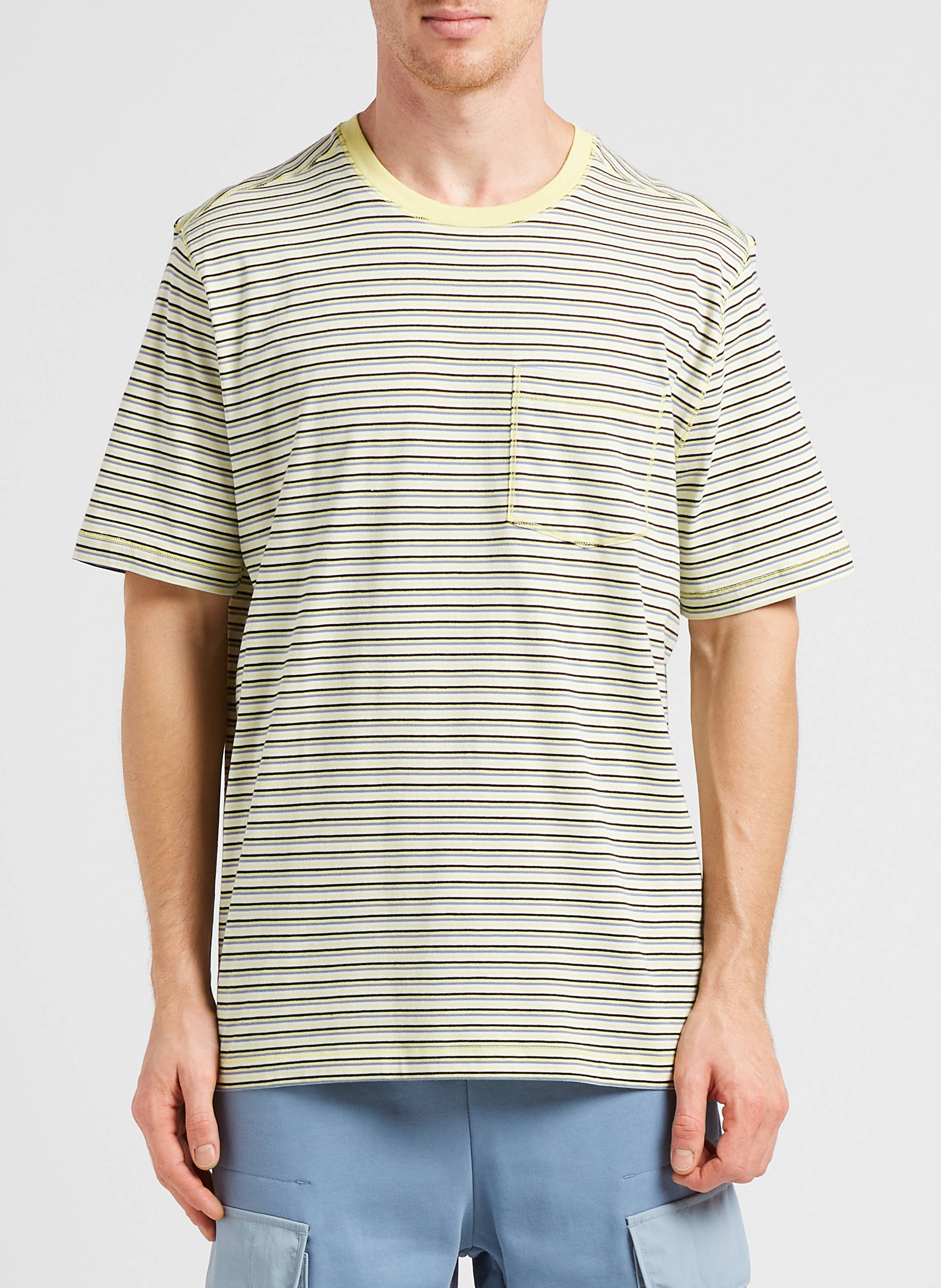 Tee-shirt col rond regular-fit rayé en coton PAUL SMITH Jaune