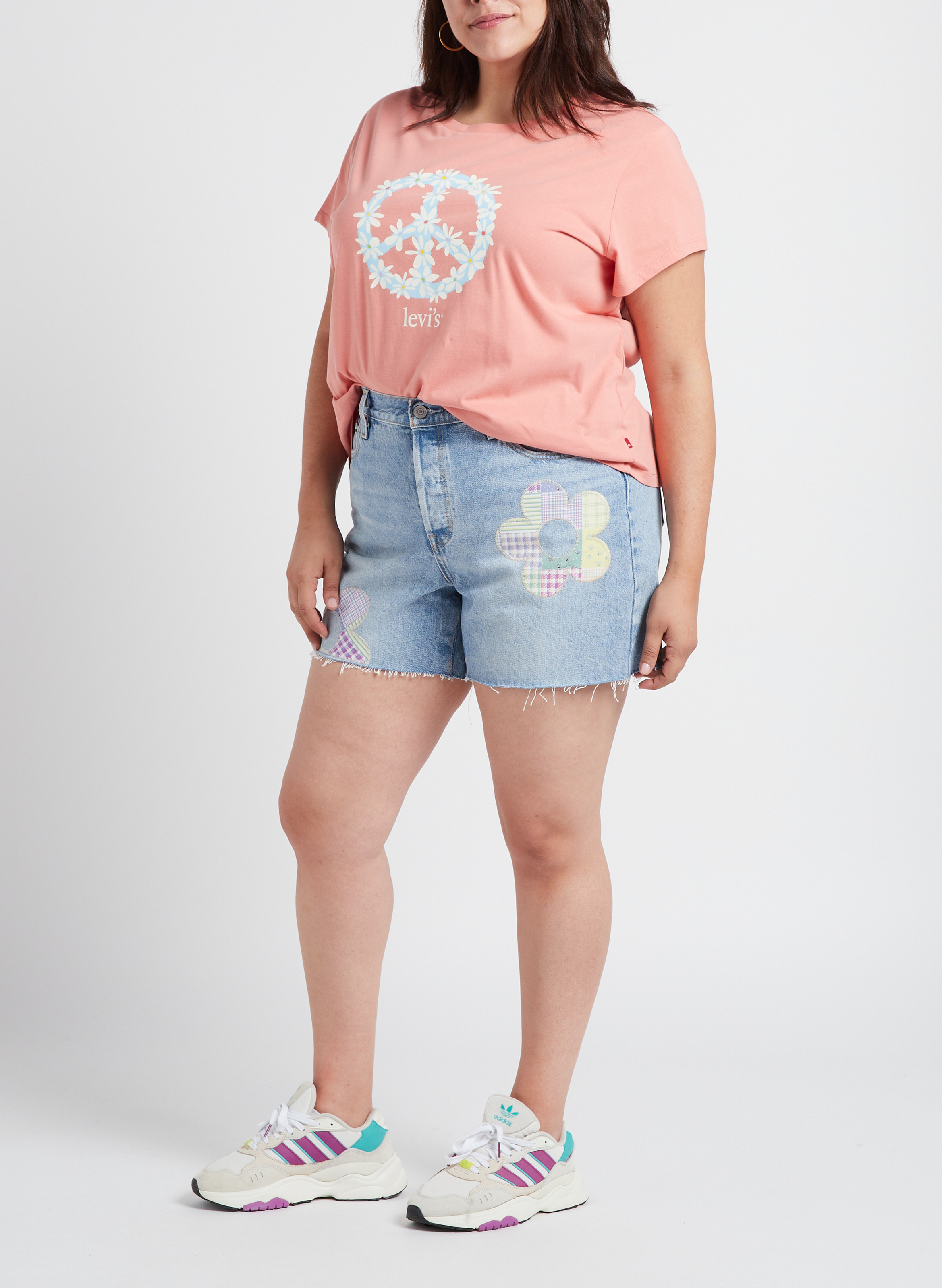 Katoenen T-shirt met ronde hals en zeefdruk LEVI'S Rood