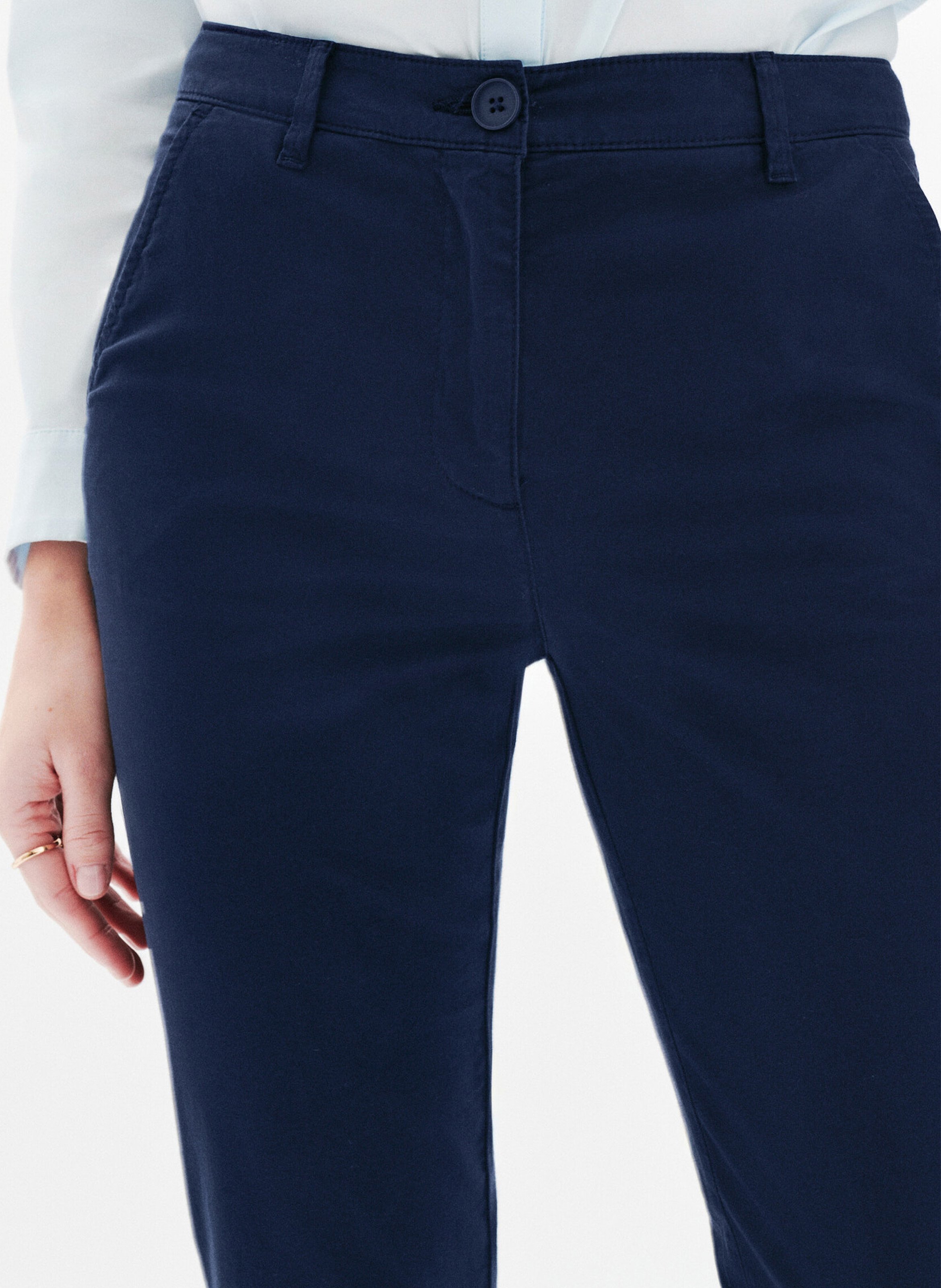 Pantalon chino en coton mélangé  CAROLL Bleu
