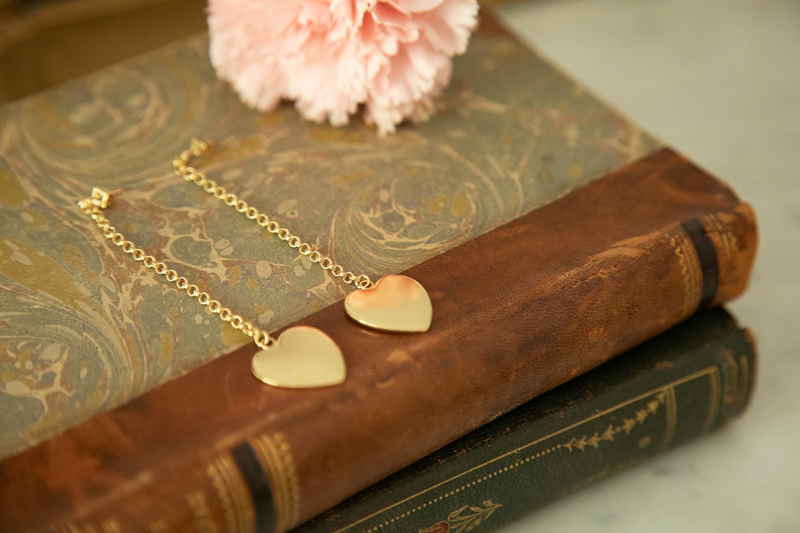 Dangling heart-shaped gold-plated earrings MONSIEUR SIMONE Golden