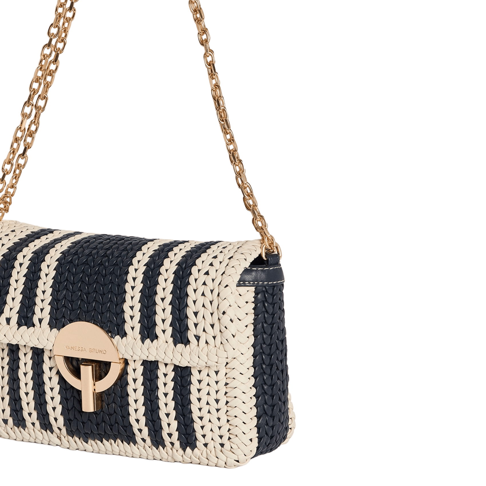 Braided leather shoulder bag VANESSA BRUNO Blue