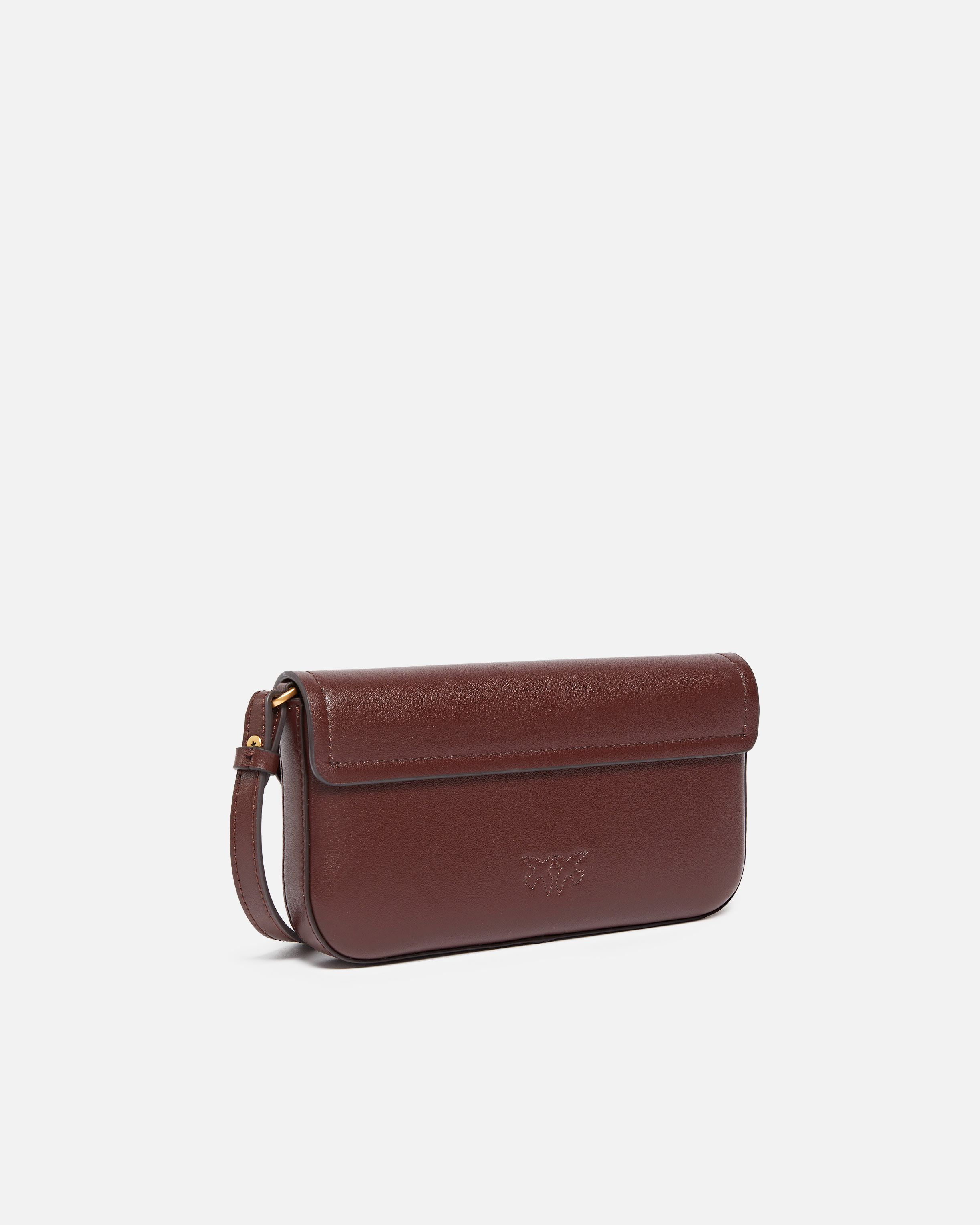 Medium leather saddle flat shoulder bag PINKO Golden