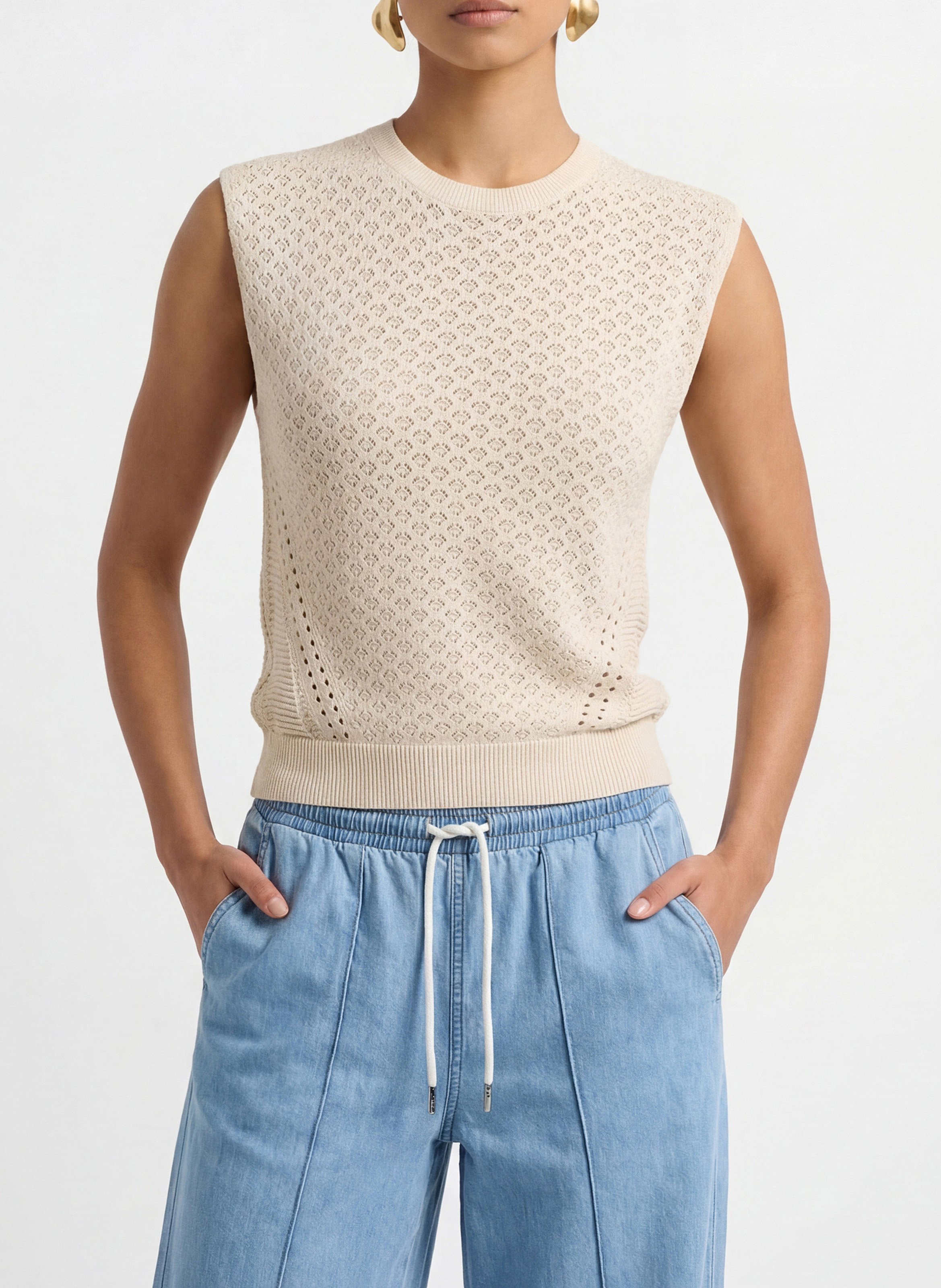 Pull droit col rond KOOKAI Blanc