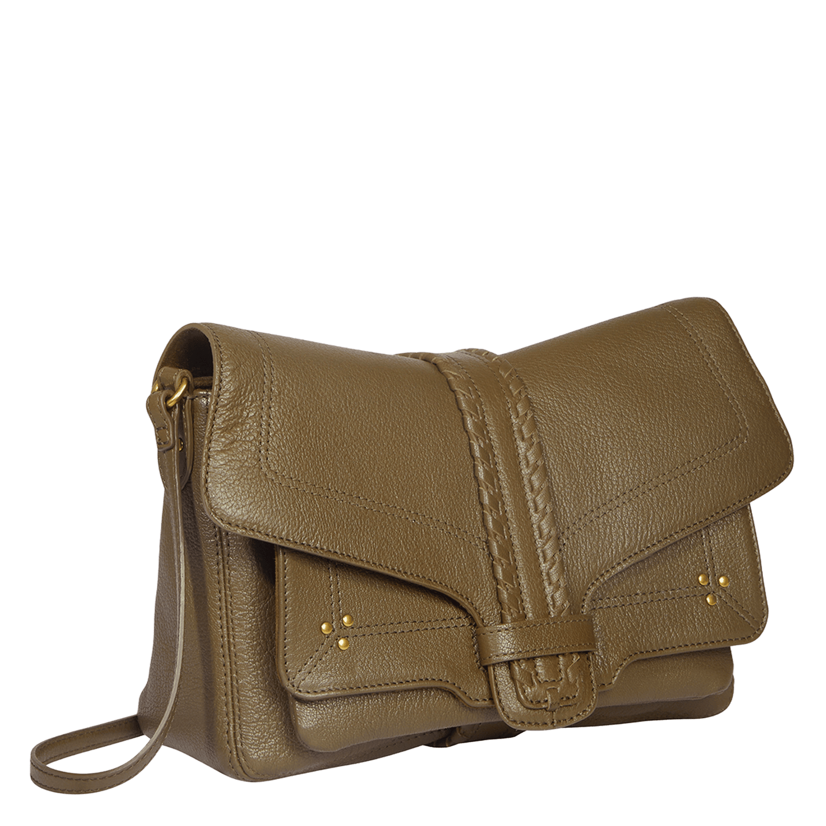 Sac bandoulière en cuir JEROME DREYFUSS Kaki