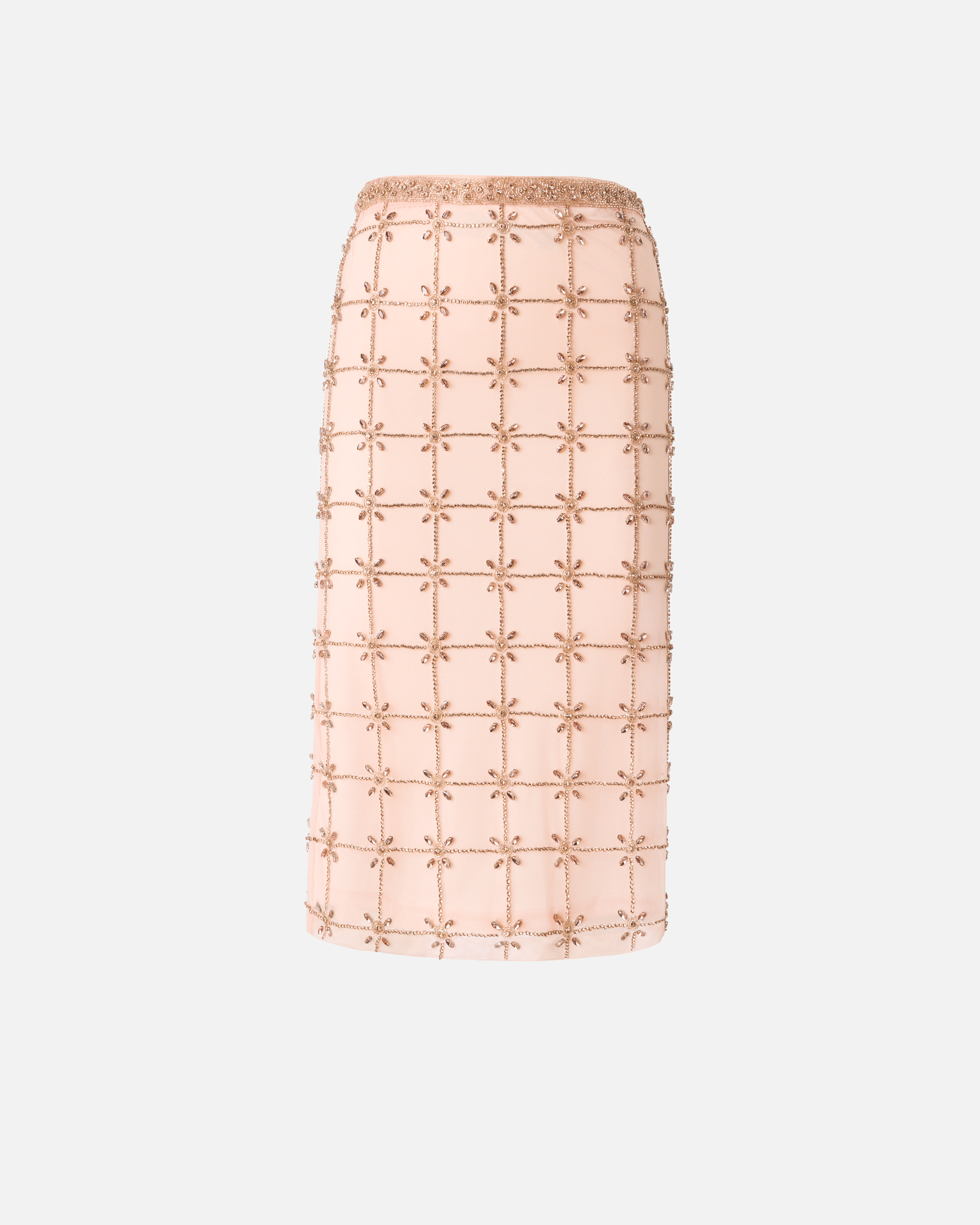 Midi-length tulle skirt with crystals PINKO Multicolored