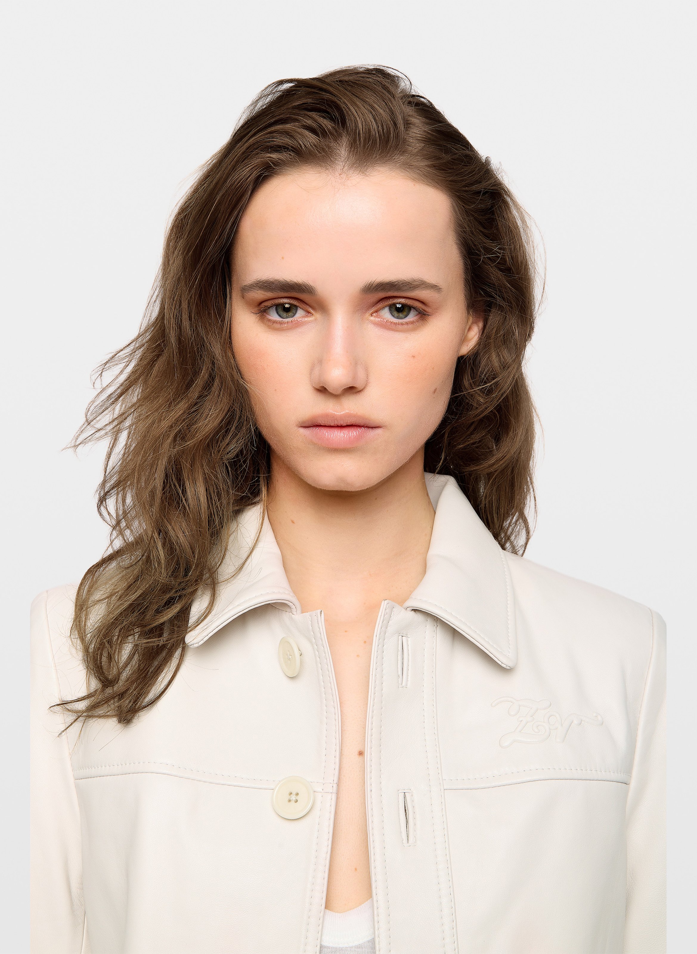 Lambskin leather jacket with classic collar ZADIG&VOLTAIRE White