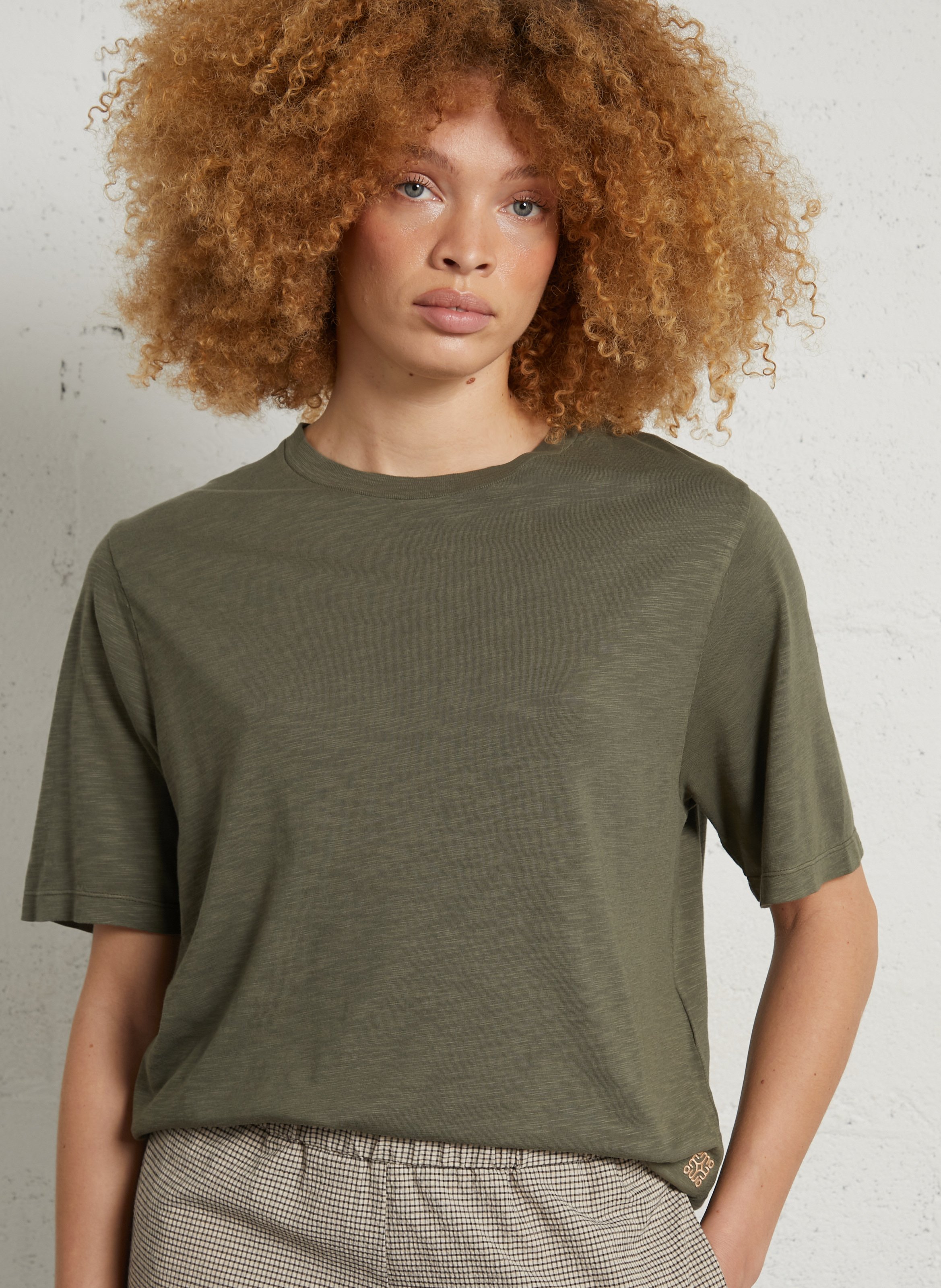 Tee-shirt droit fluide chiné MOMONI Vert