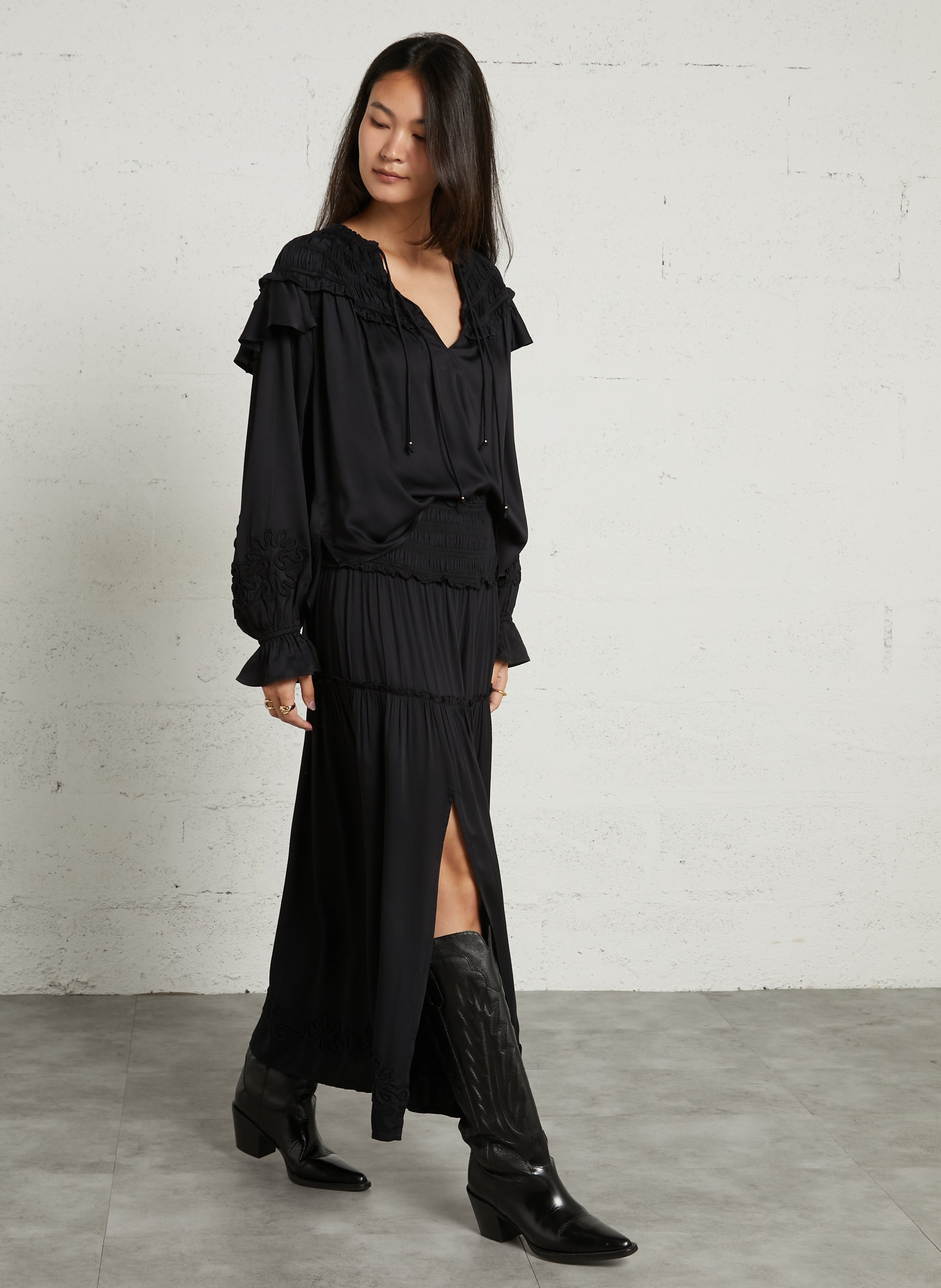 Solid long skirt LOUISE MISHA Black