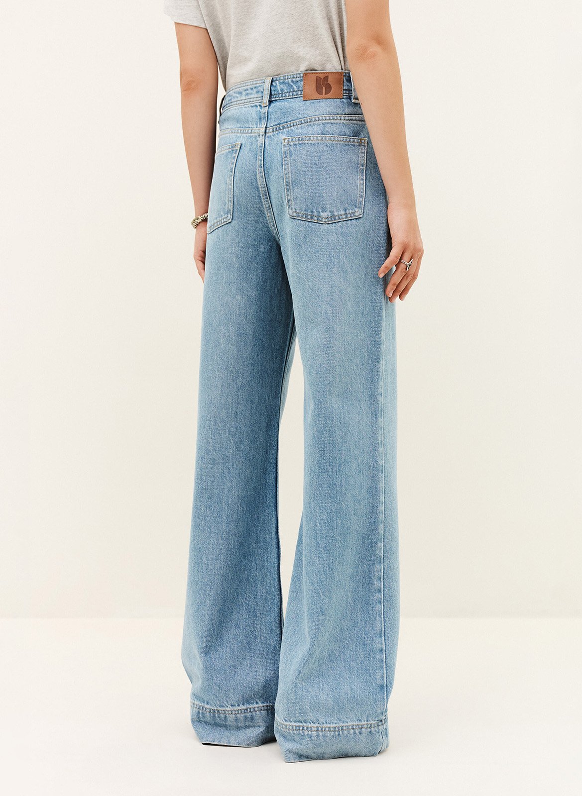 Wijde effen jeans met zakken BA&SH Blauw