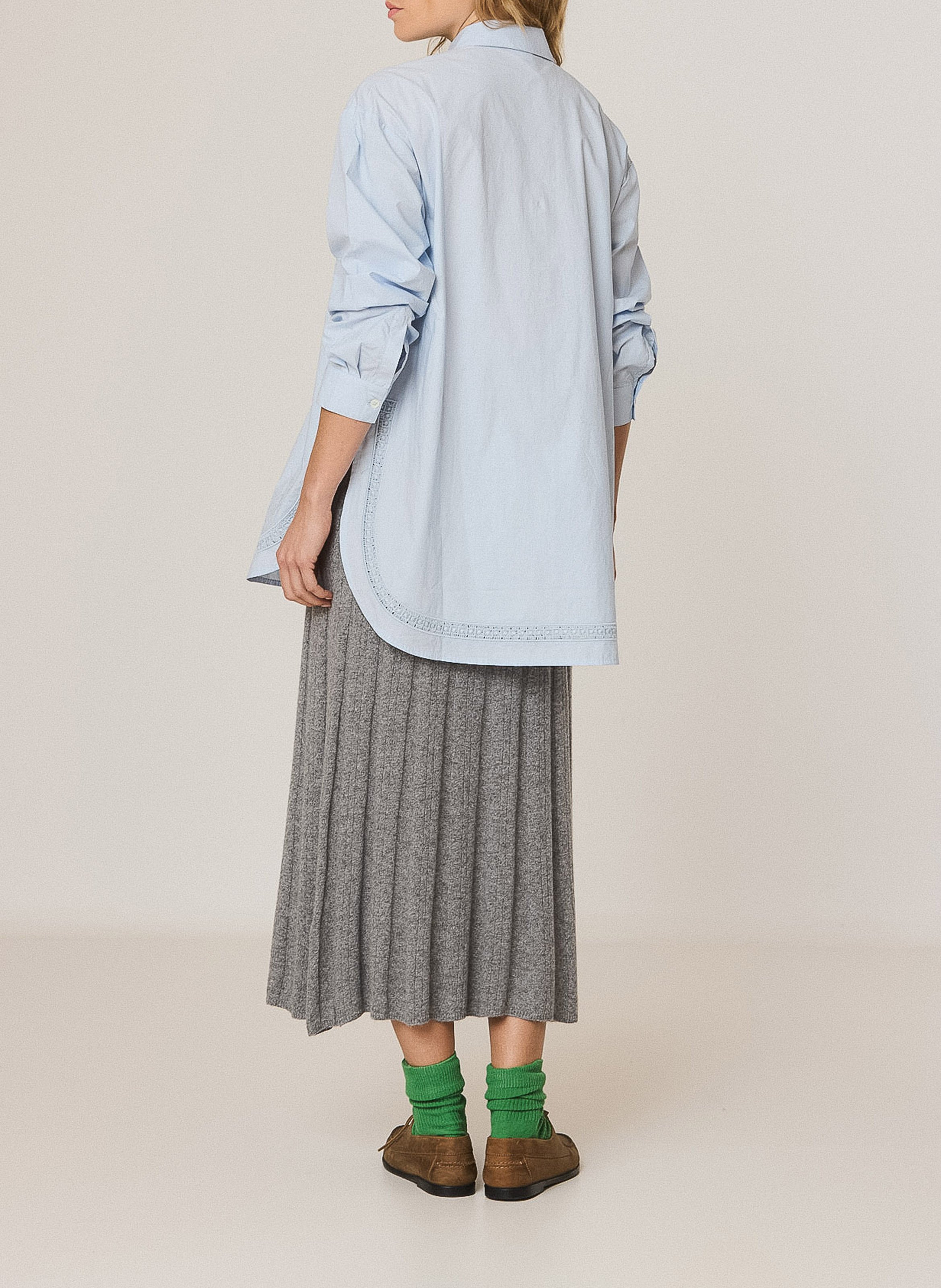 Oversized organic cotton shirt INDI & COLD Blue