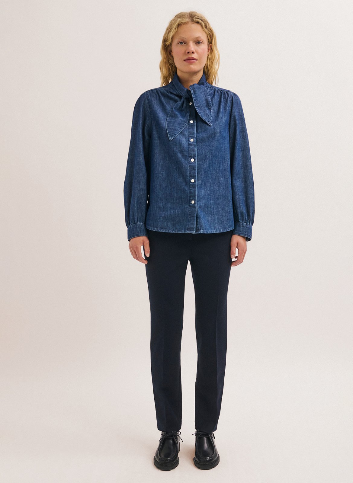 Loose-fit cotton shirt PABLO Blue