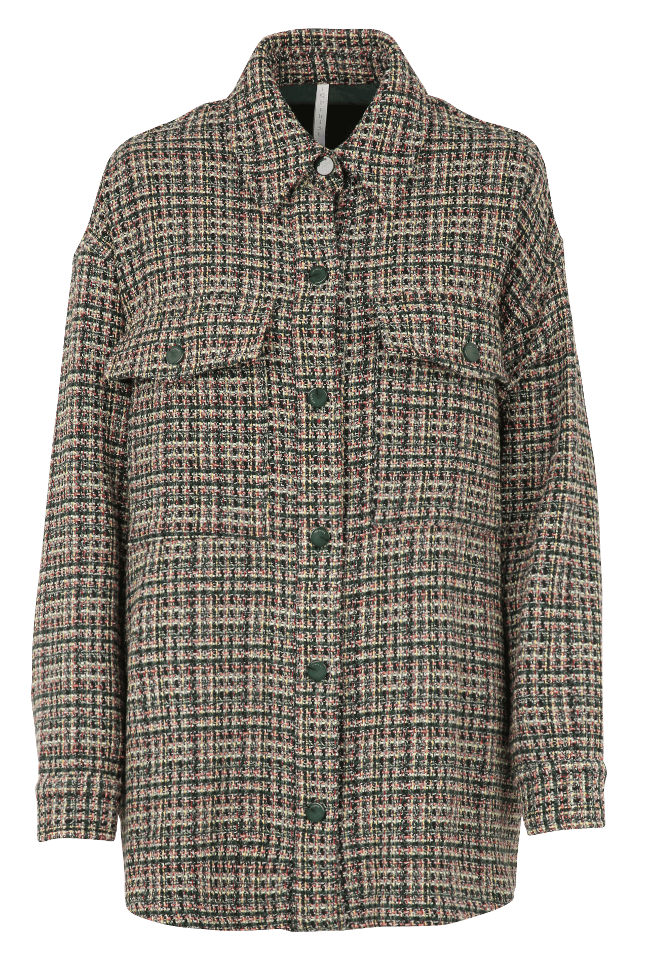 Chemise oversize en tweed de coton mélangé IMPERIAL Vert