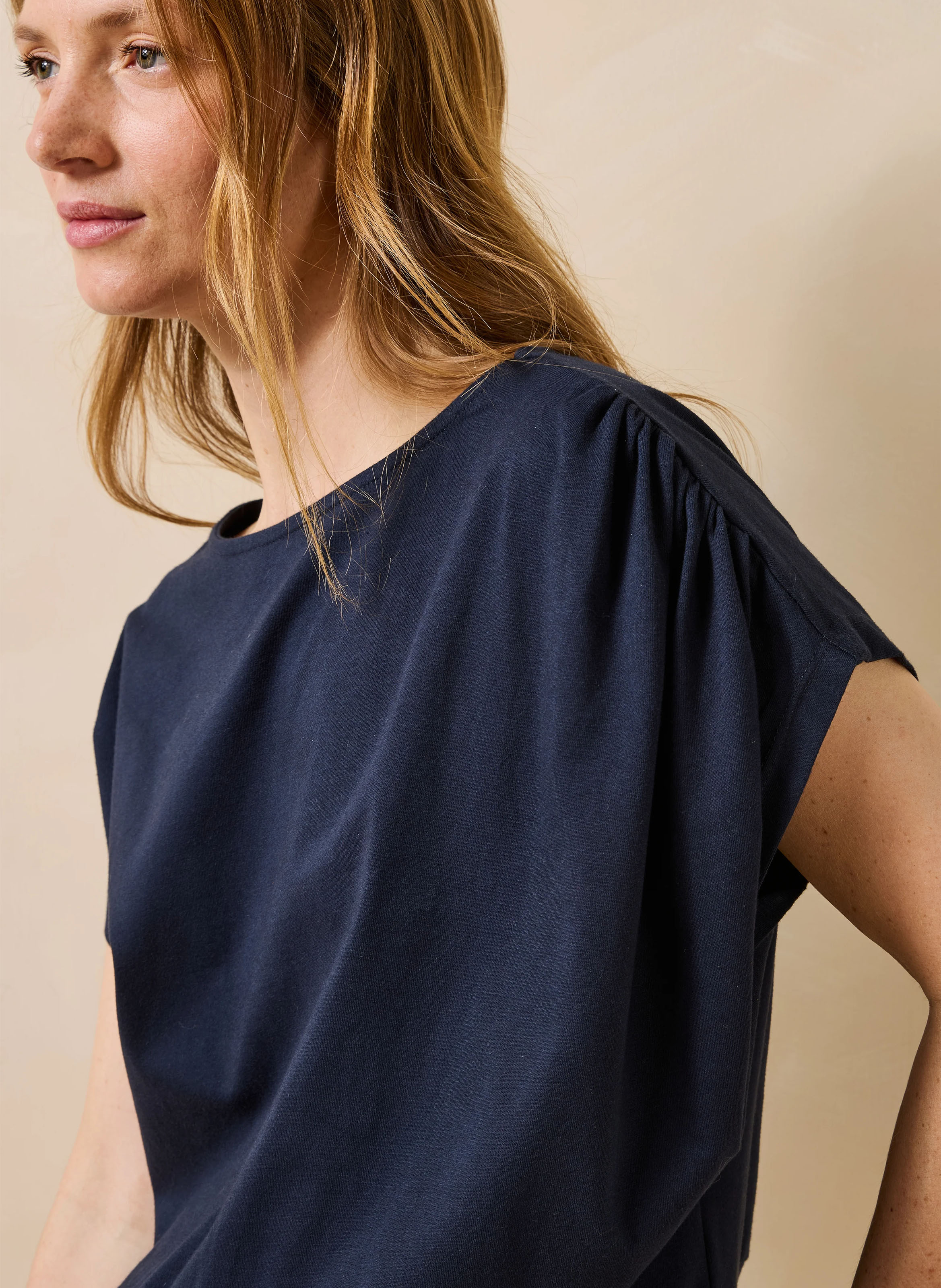 Fitted top in organic cotton LA FEE MARABOUTEE Blue