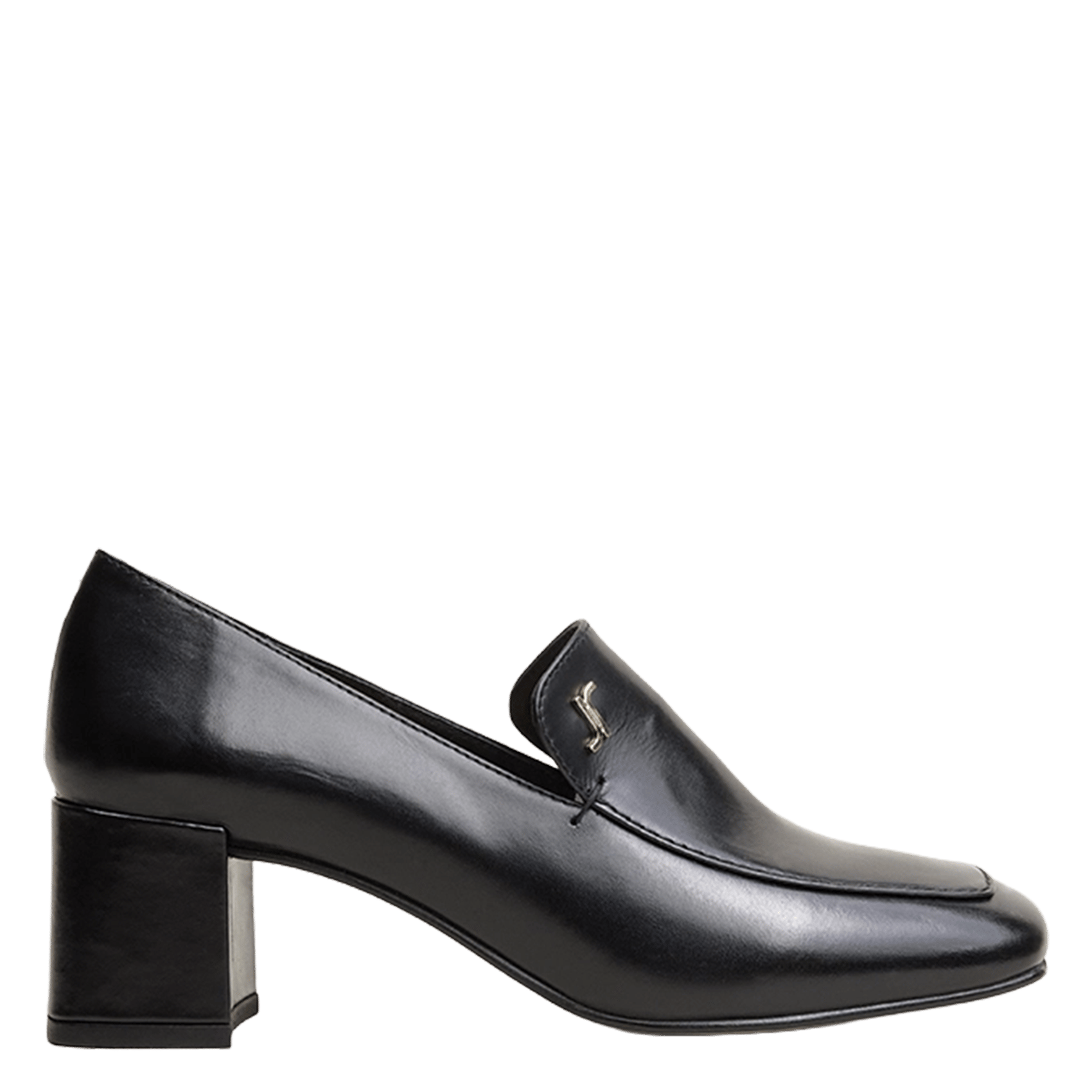 Mid-heel leather loafers JONAK Black