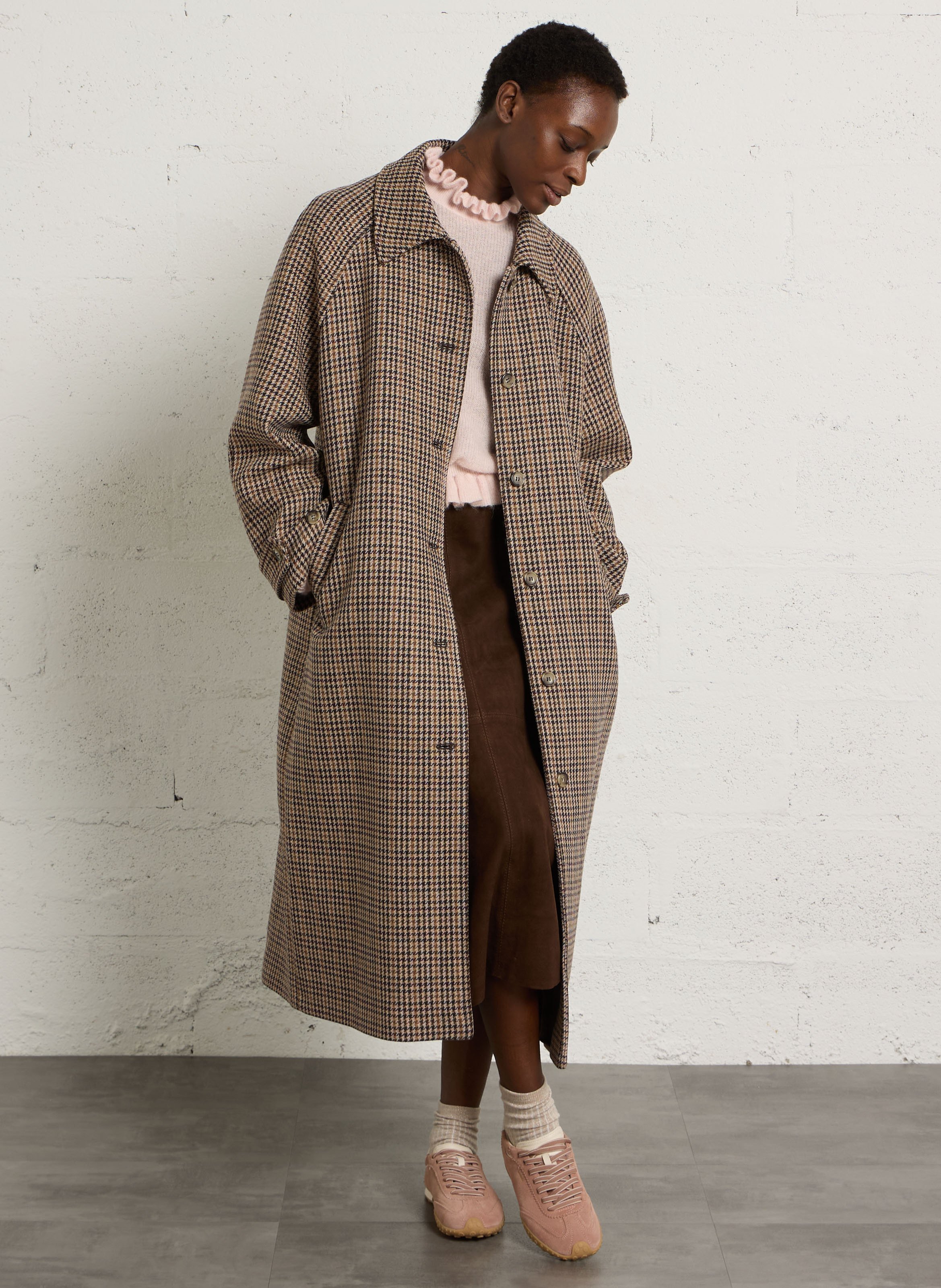 Manteau en laine mélangée DES PETITS HAUTS Multicolore
