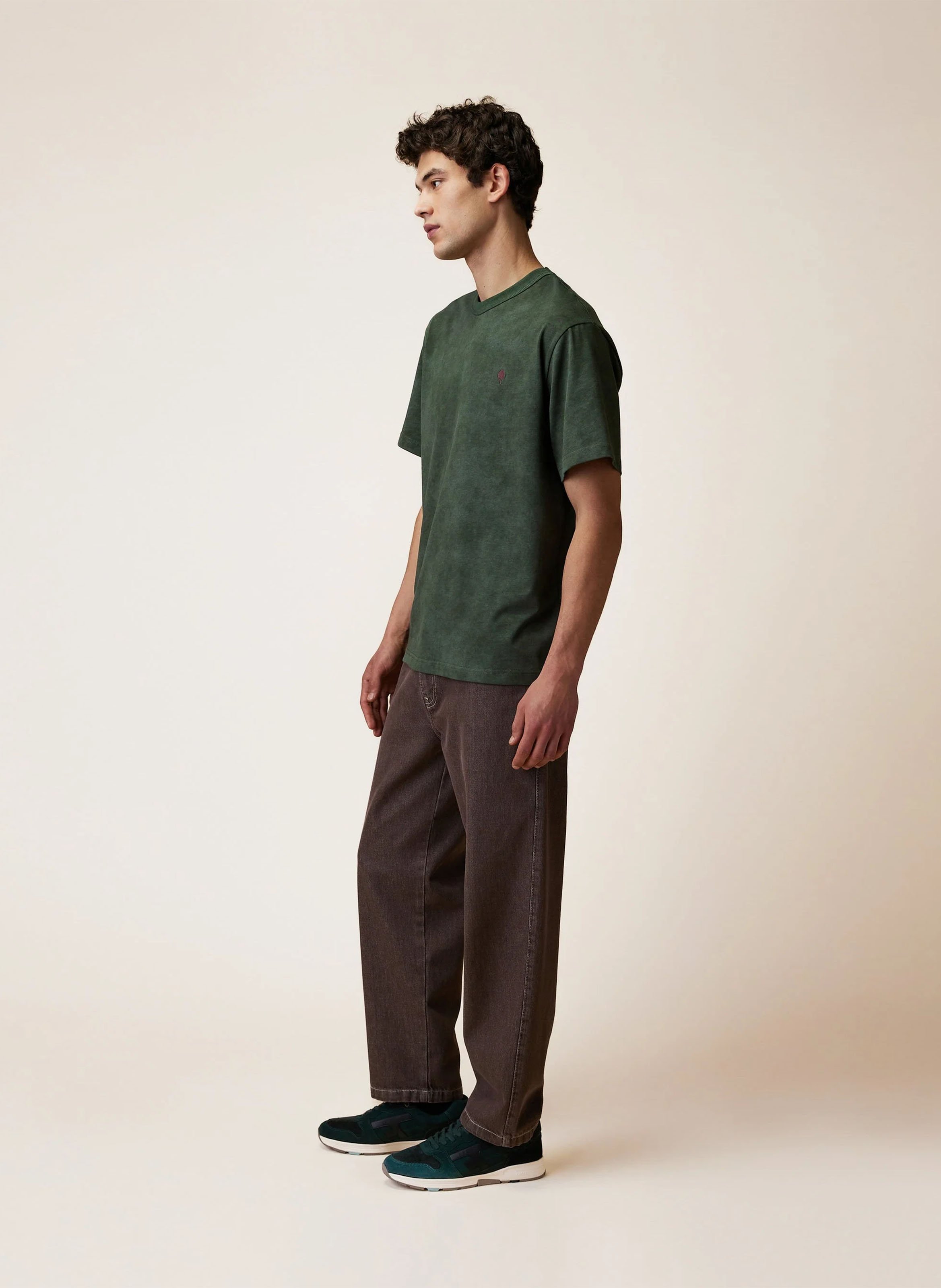 Round-neck cotton T-shirt FAGUO Green
