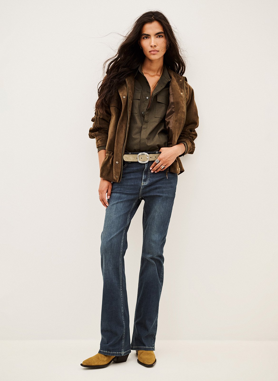 Jeans-Schlaghose aus Baumwoll-Mix BA&SH Blau