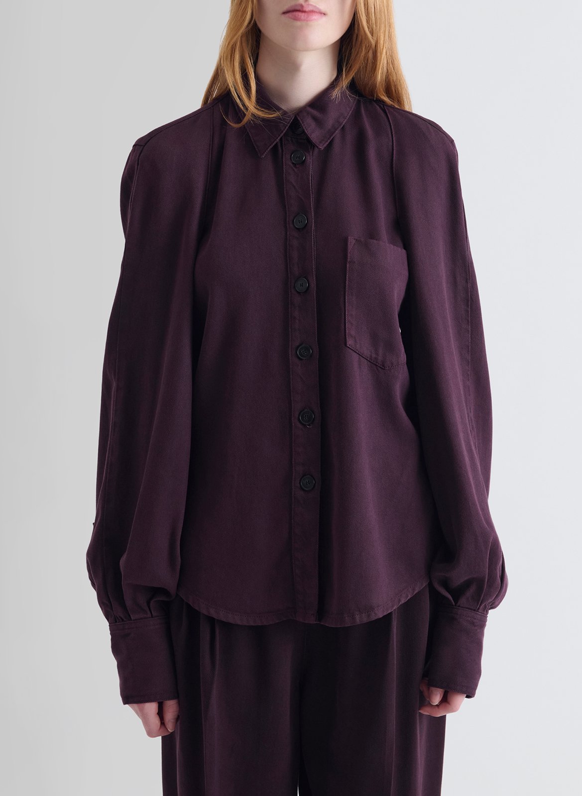 Loose-fit shirt with classic collar IRO Purple